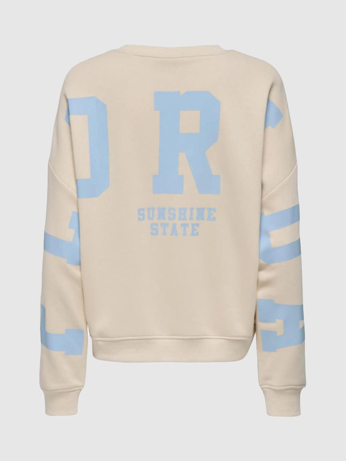 Only ONLSWEAT L/S BACK/SLEEVE PRINT SWT Birch/W. Melange 2900162793018