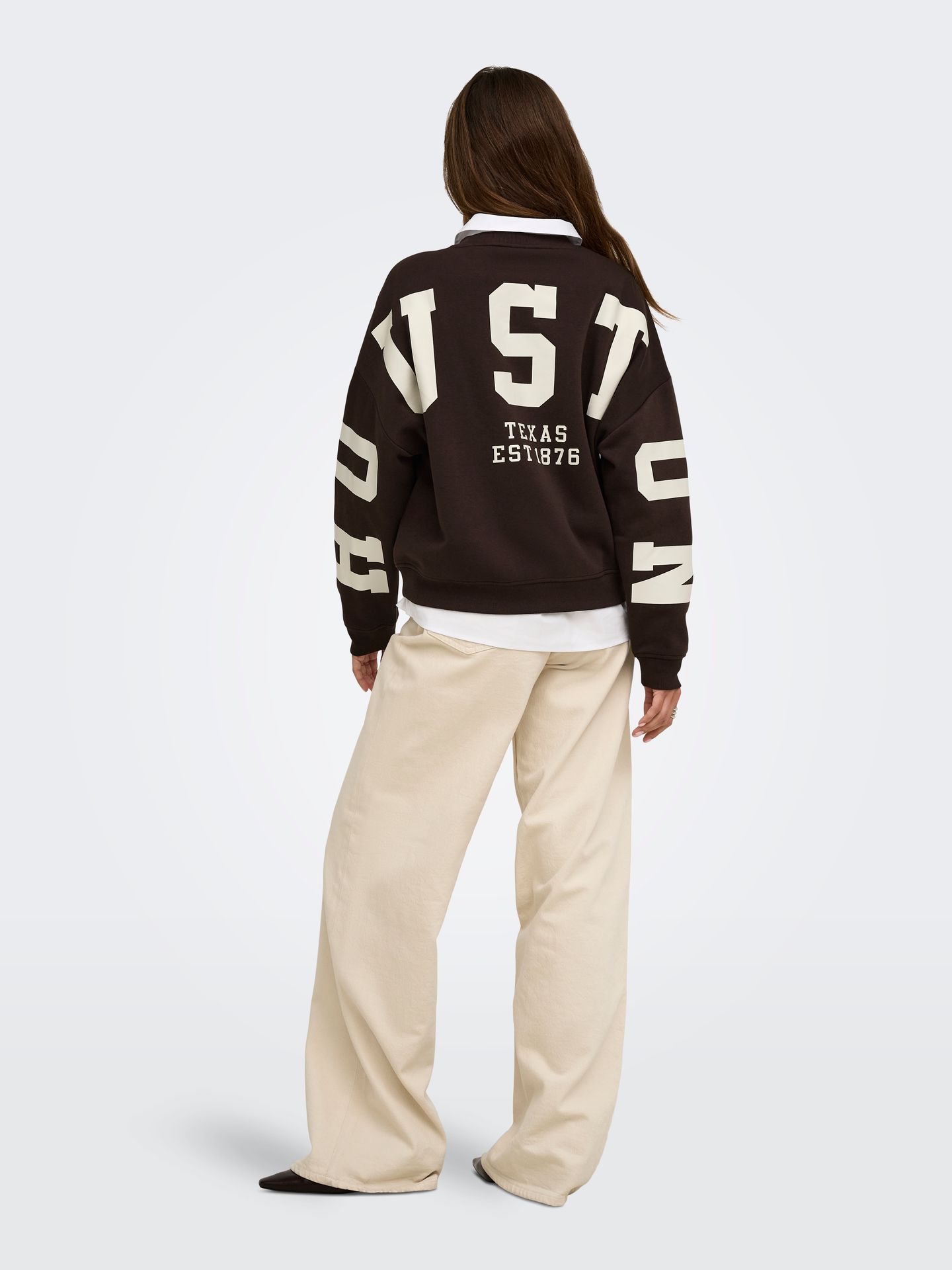 Only ONLSWEAT L/S BACK/SLEEVE PRINT SWT Coffee Bean/Paris 2900168746056