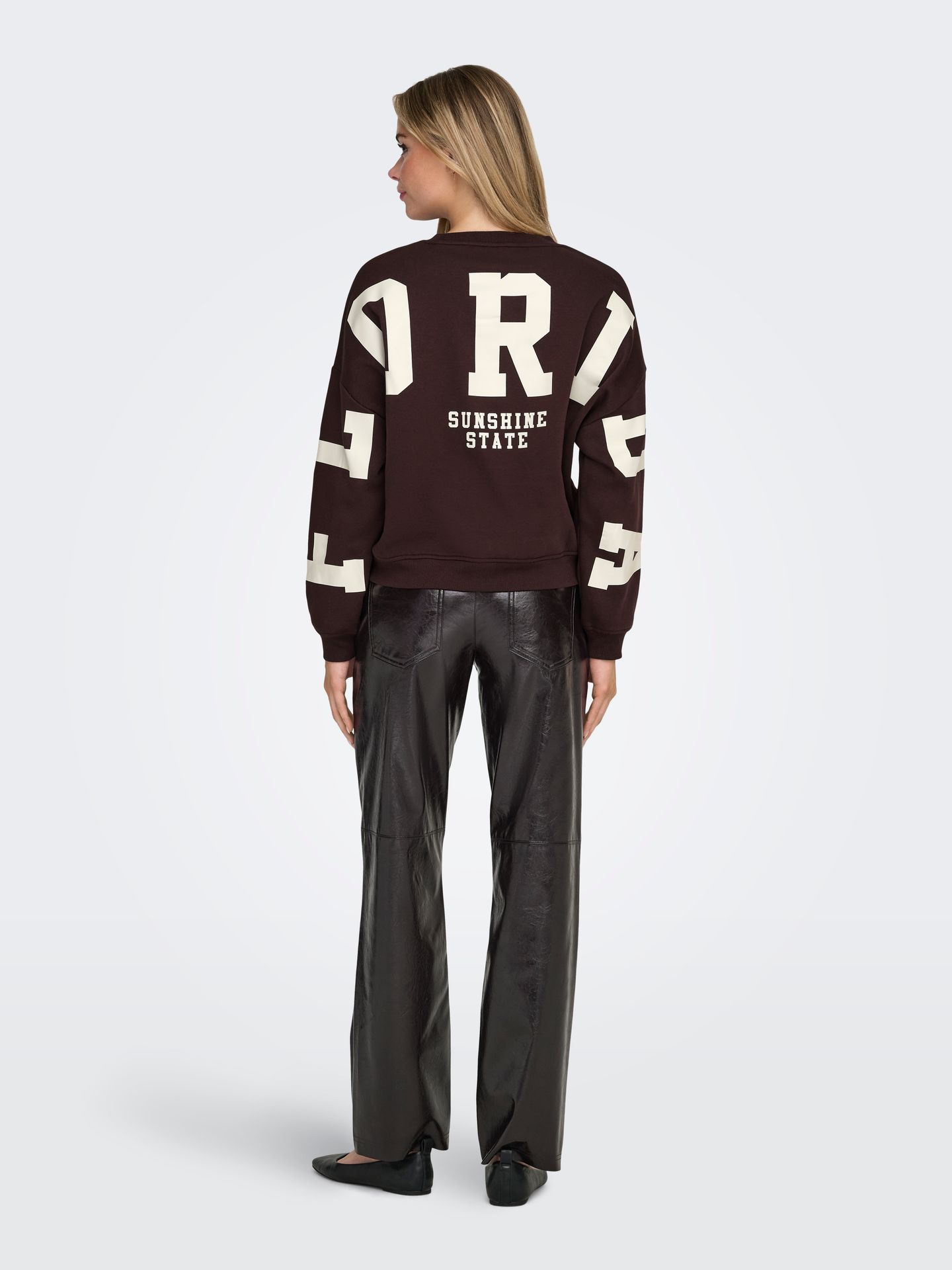 Only ONLSWEAT L/S BACK/SLEEVE PRINT SWT Vineyard Wine/BIRCH FLORIDA PRINT 2900168738020