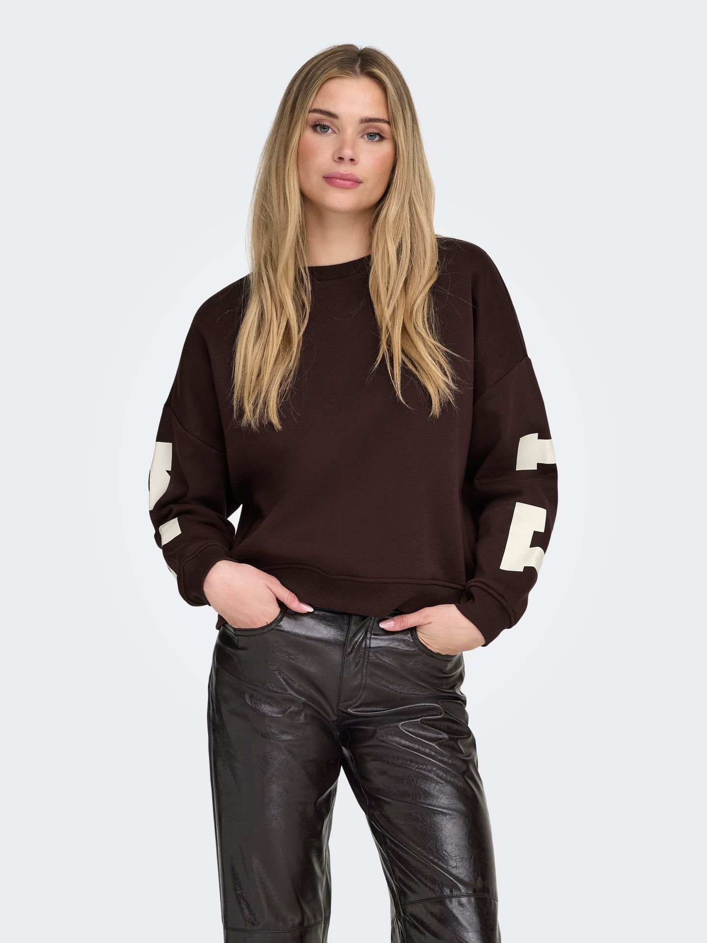 Only ONLSWEAT L/S BACK/SLEEVE PRINT SWT Vineyard Wine/BIRCH FLORIDA PRINT 00116084-EKA26011400003695