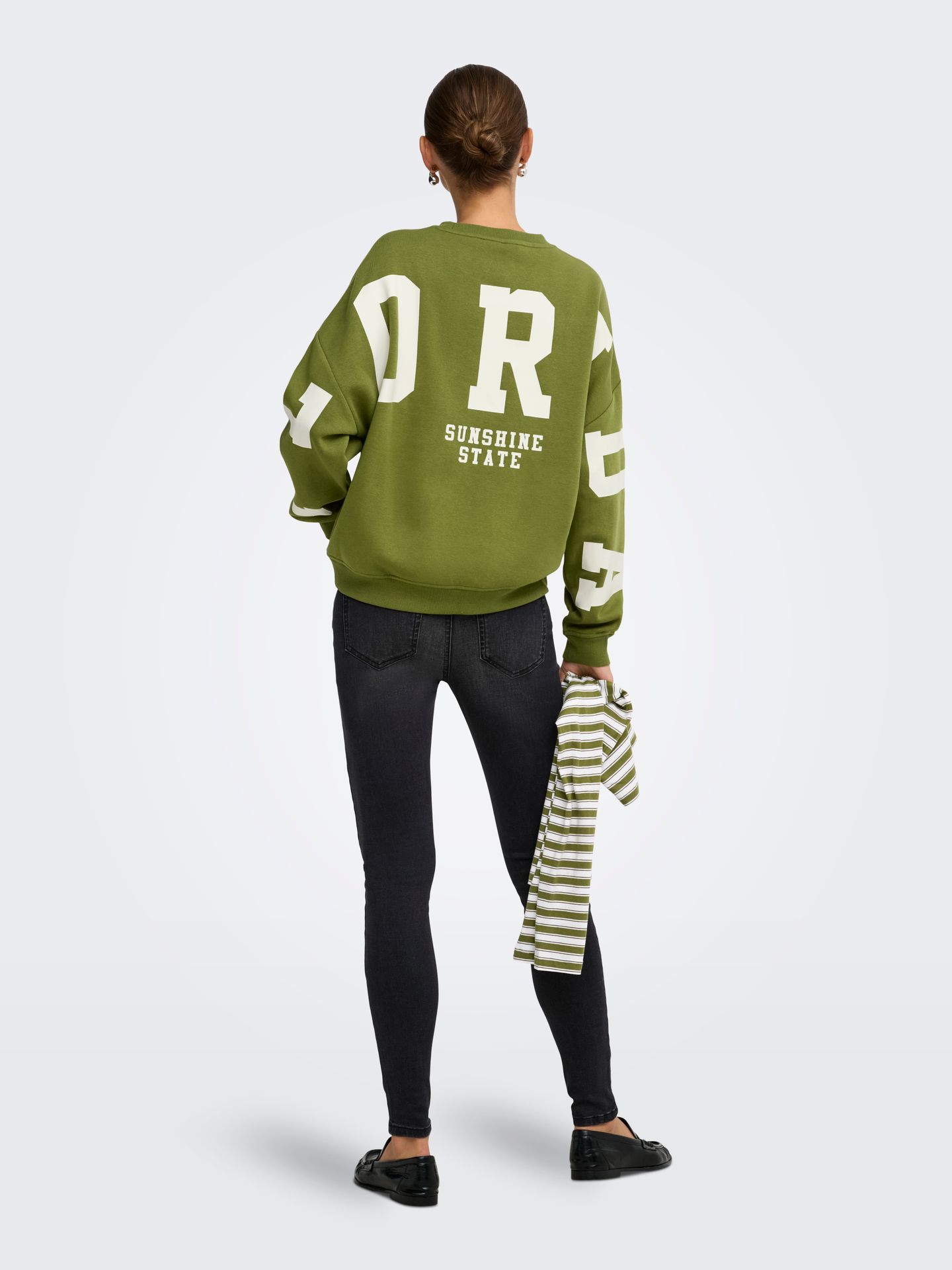 Only ONLSWEAT L/S BACK/SLEEVE PRINT SWT Peat Moss/BIRCH FLORIDA PRINT 2900168752033