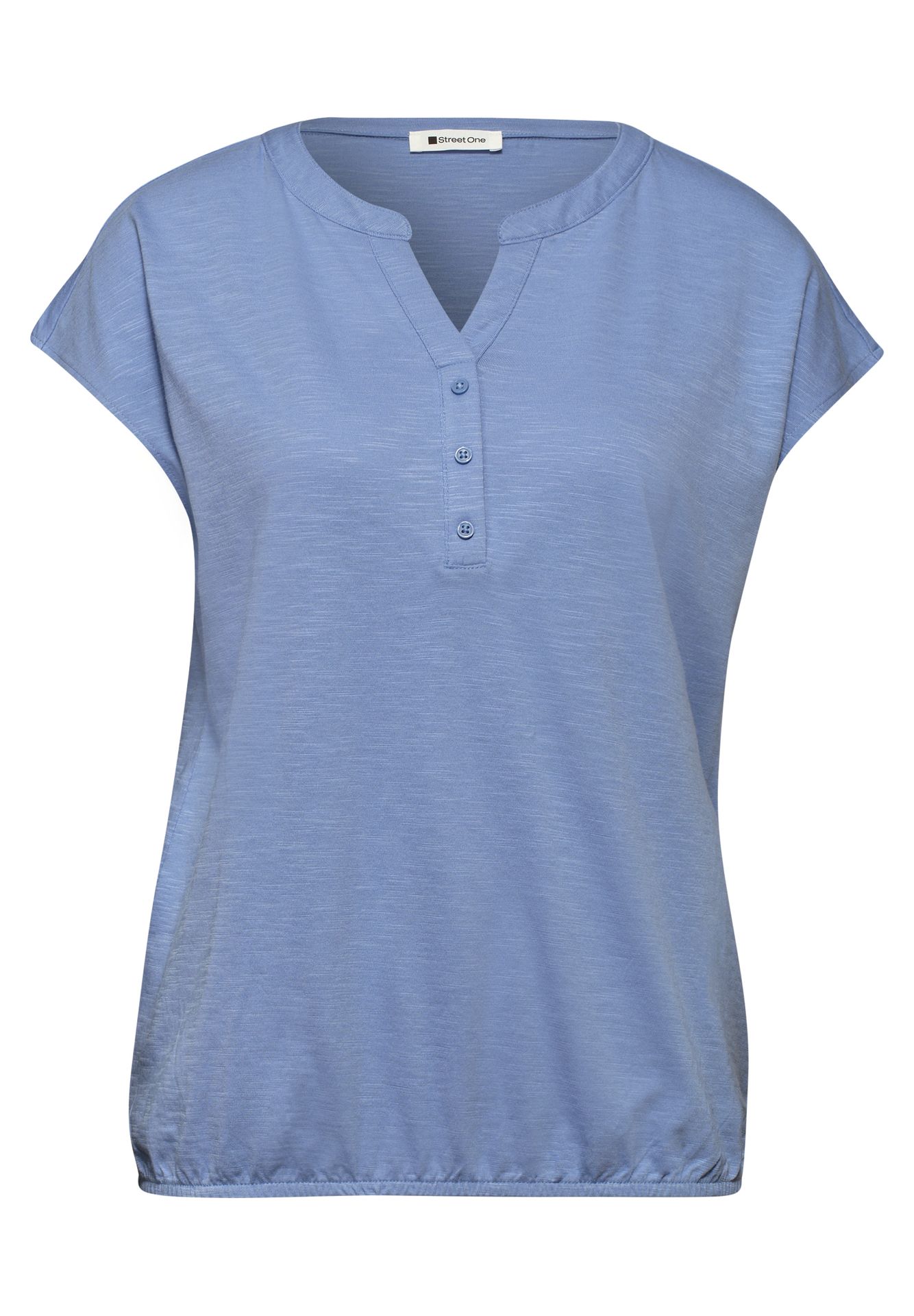 Street-One A325065 jersey shirt w.split neck drift blue 00116113-EKA19000200000889