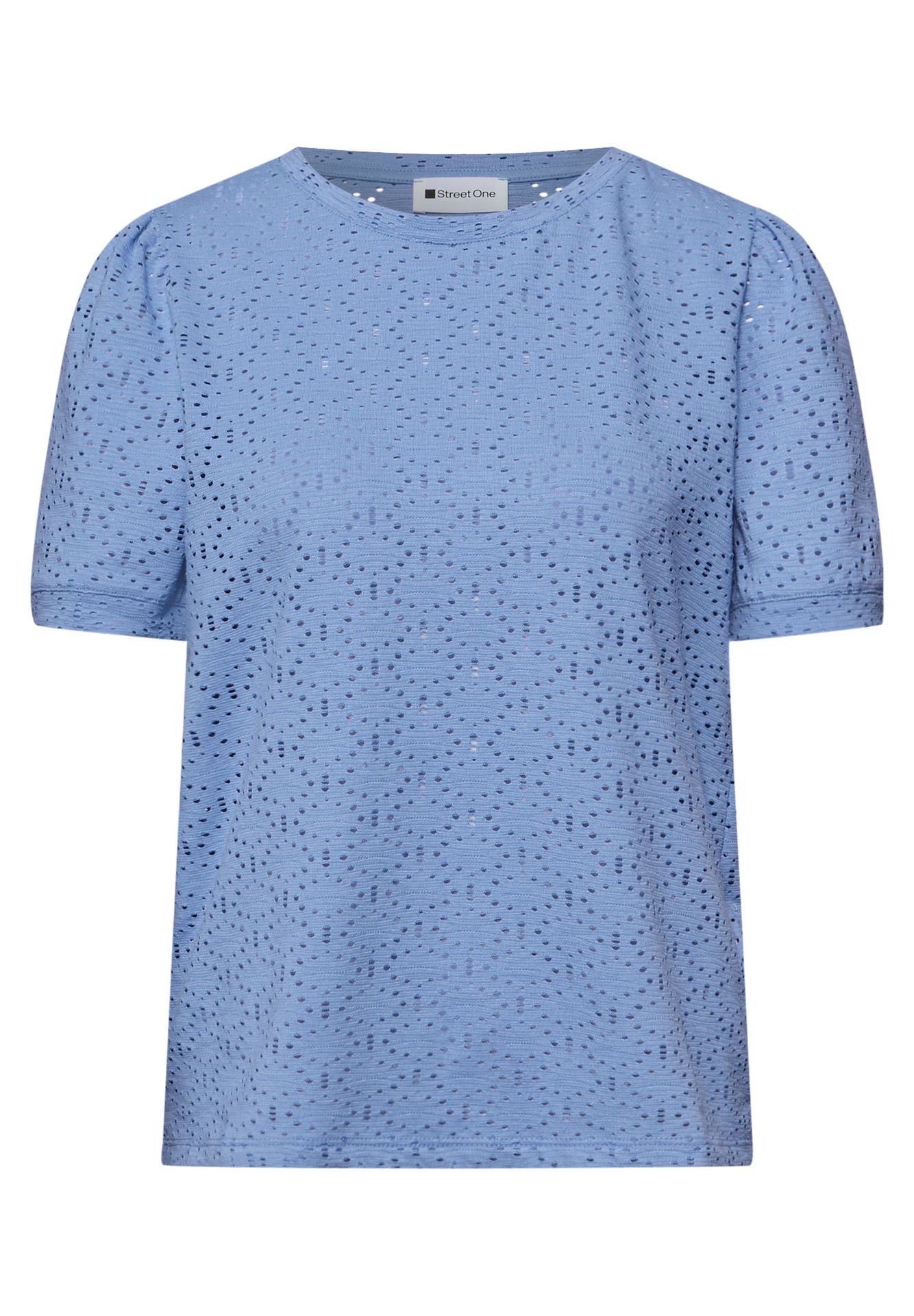 Street-One A325071 shirt w.cut out lace and pu drift blue 2900162006026