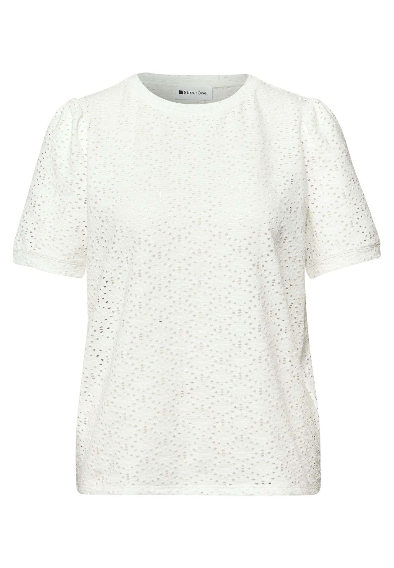 Street-One A325071 shirt w.cut out lace and pu off white 00116118-L0019000200000506