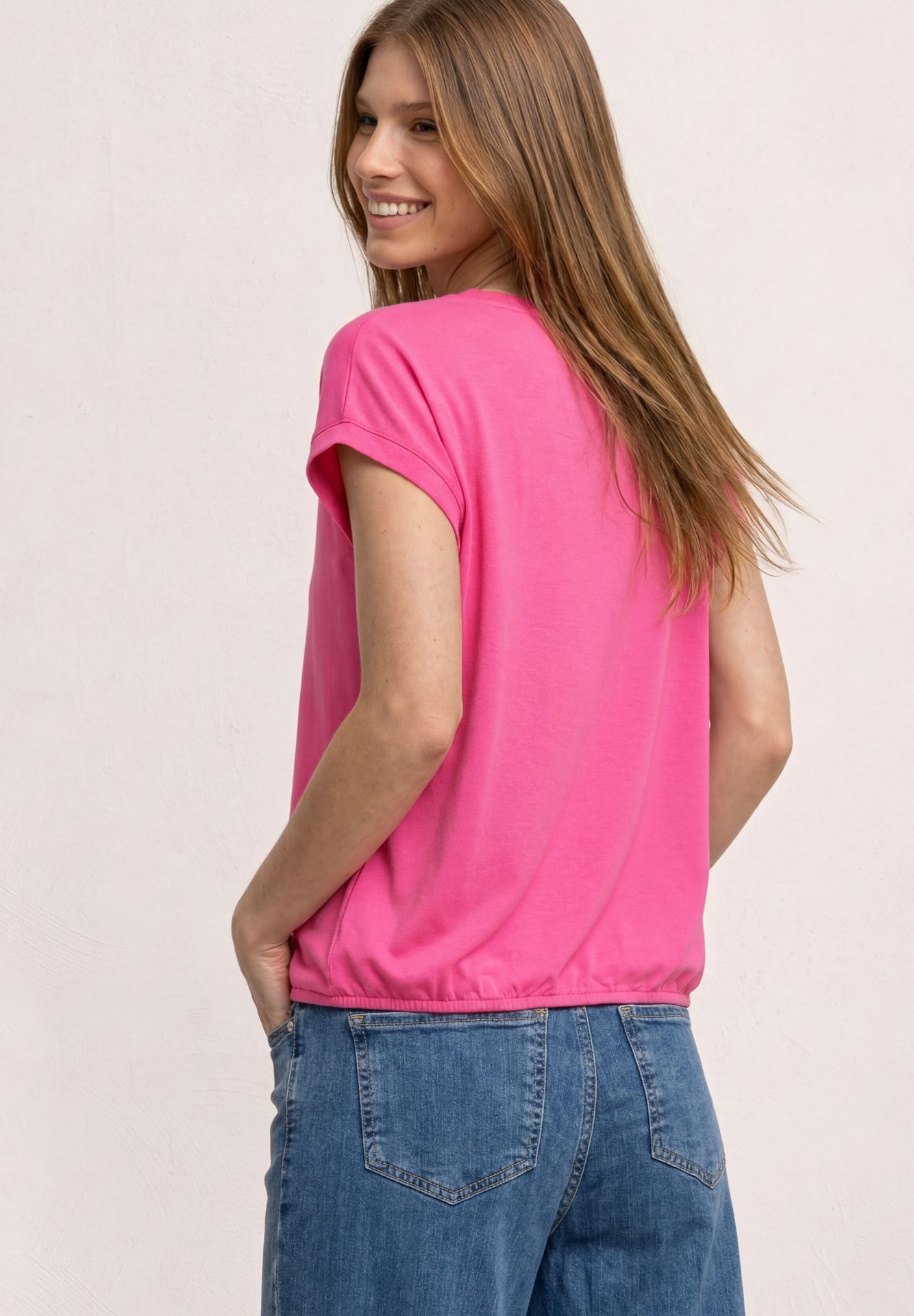 Street-One A325078 shirt w.deco neckline tape magenta dream 2900162019064