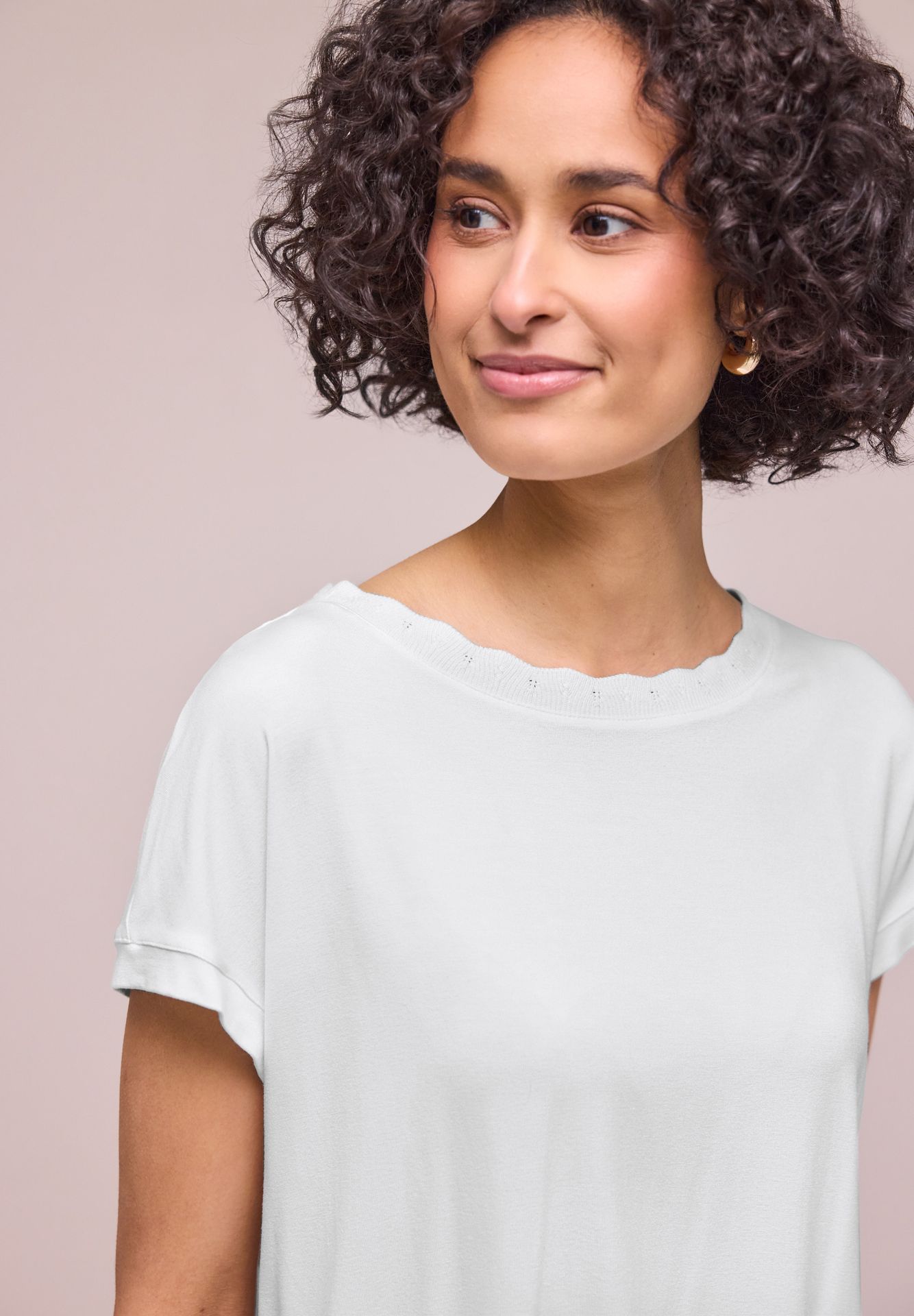 Street-One A325078 shirt w.deco neckline tape off white 2900162018067