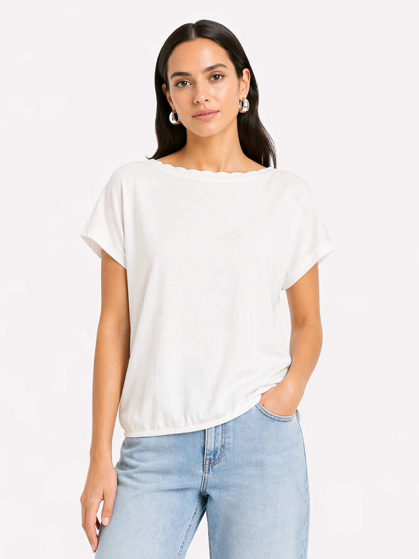 Street-One A325078 shirt w.deco neckline tape off white 2900162018067