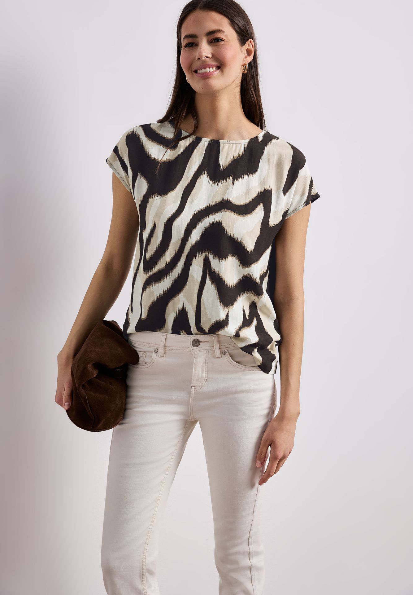 Street-One A325081 printed mat-mix shirt espresso brown 2900162026031