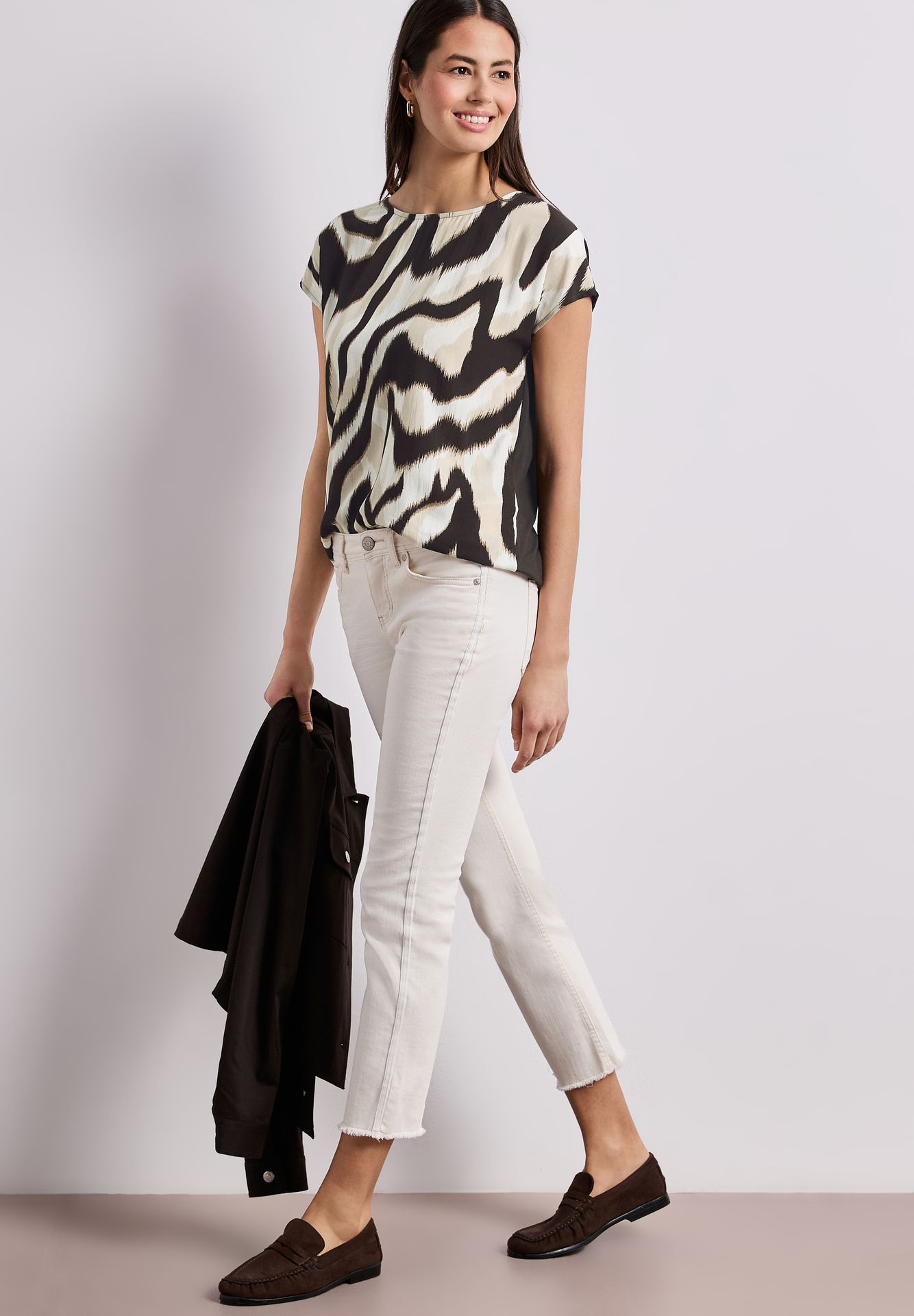 Street-One A325081 printed mat-mix shirt espresso brown 2900162026031