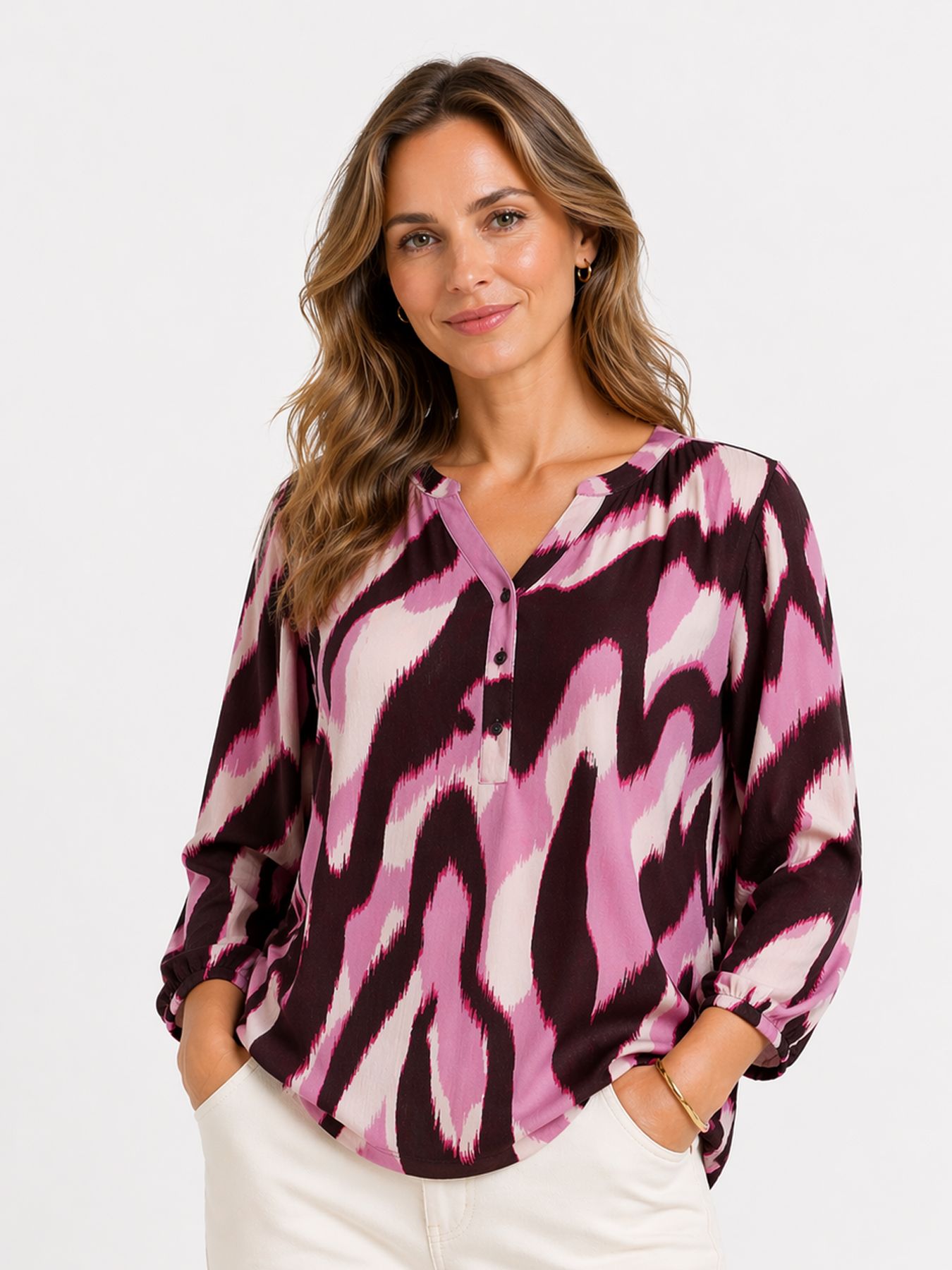 Street-One A325085 printed mat-mix shirt w.but clouded blush 00116131-EKA19000200000945