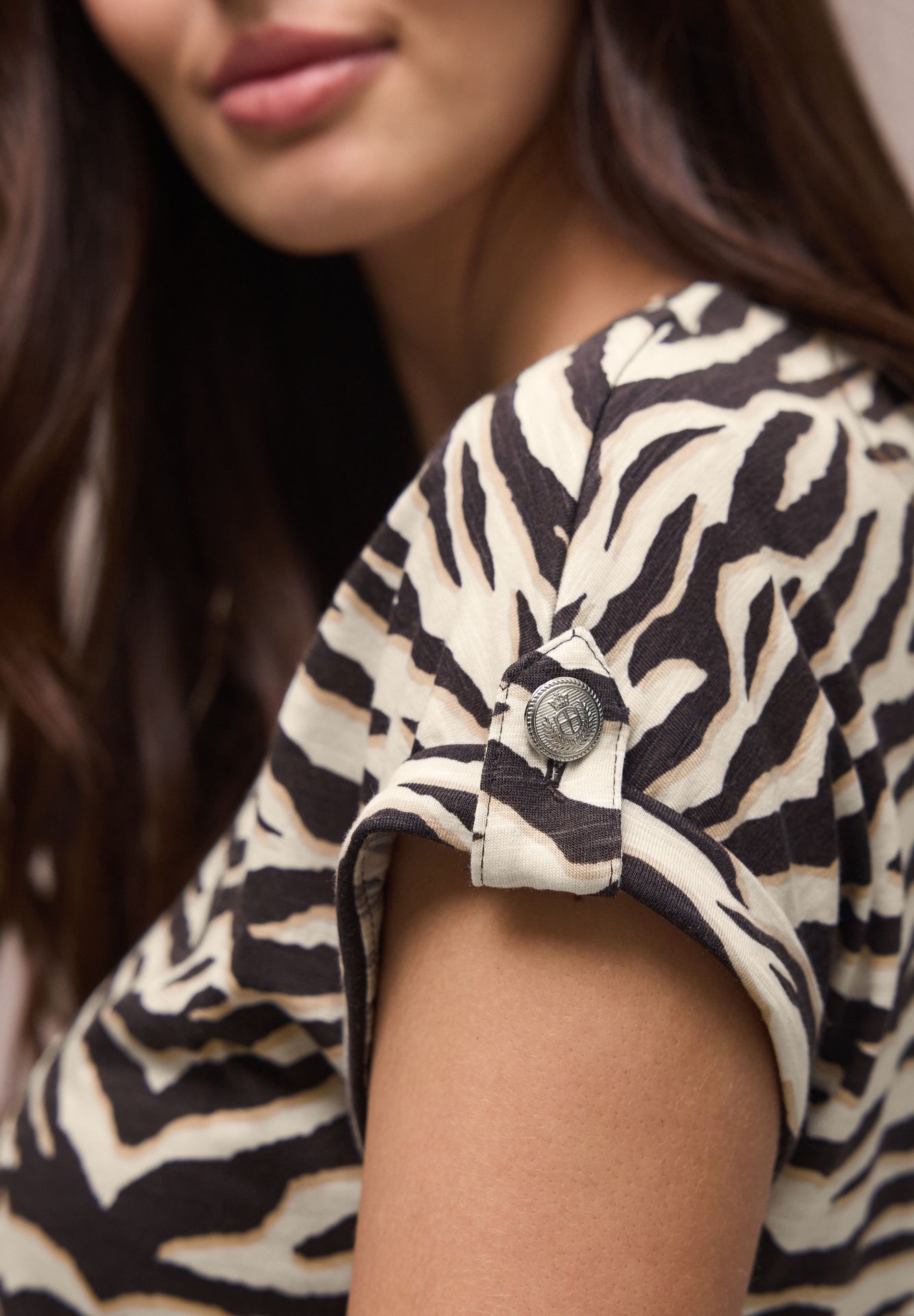 Street-One A325098 printed basic shirt w.deco espresso brown 2900162050036