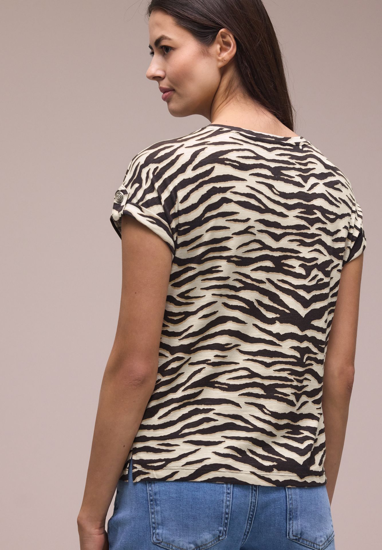 Street-One A325098 printed basic shirt w.deco espresso brown 2900162050036