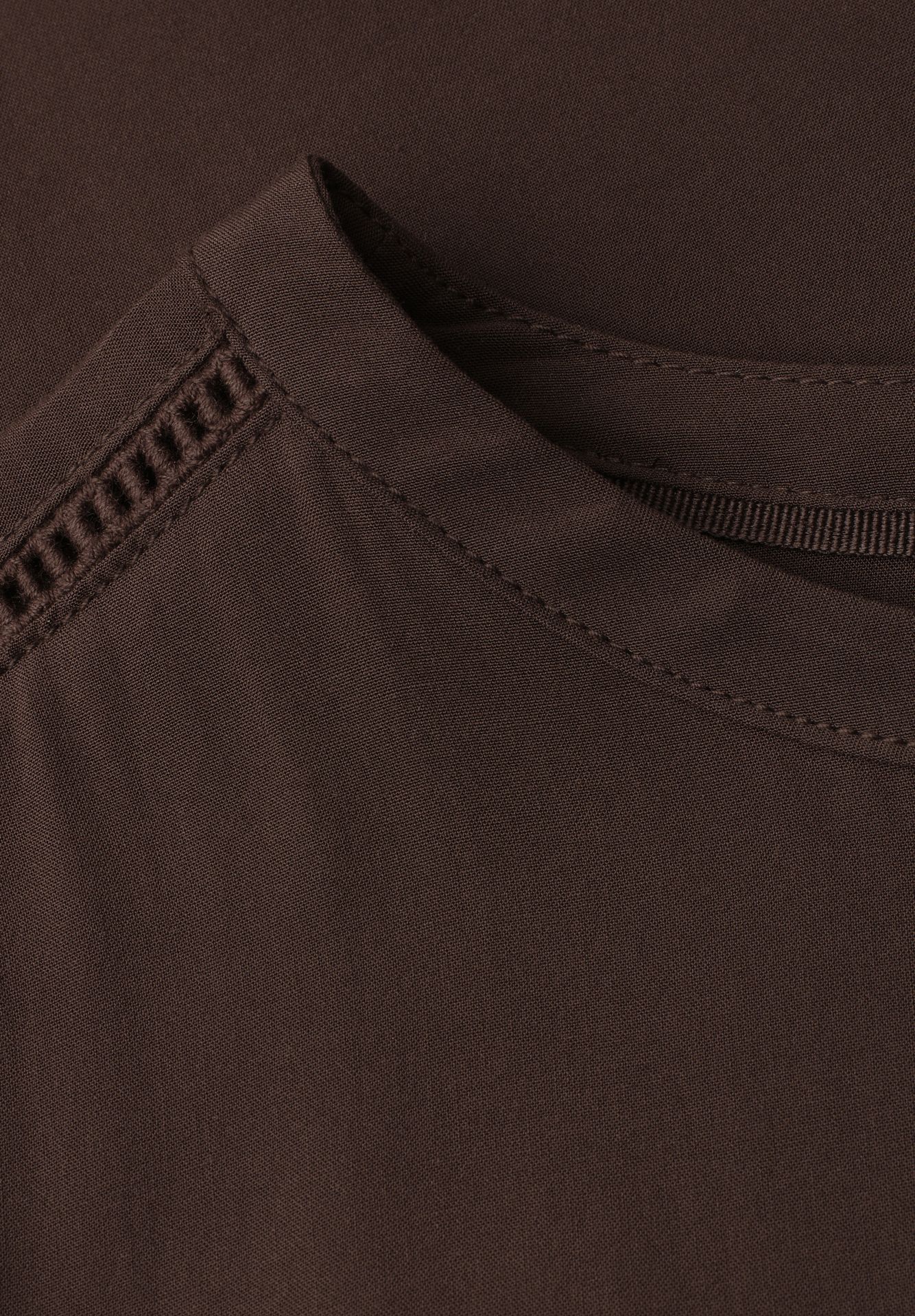 Street-One A346550 Roundneck shirtblouse w tap espresso brown 2900162054034