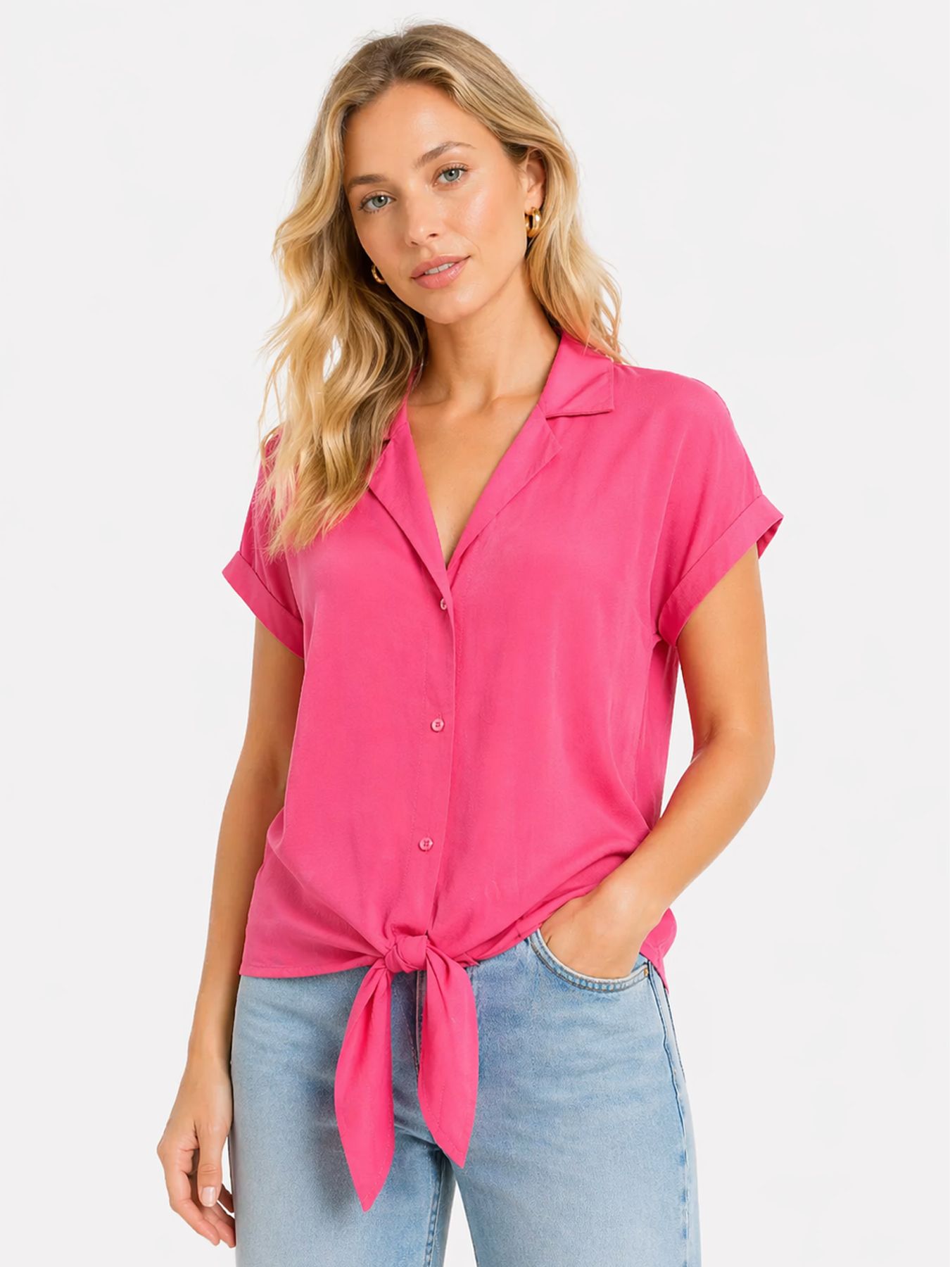 Street-One A346555 Buttoned blouse w bowling c magenta dream 00116146-EKA19000200000921