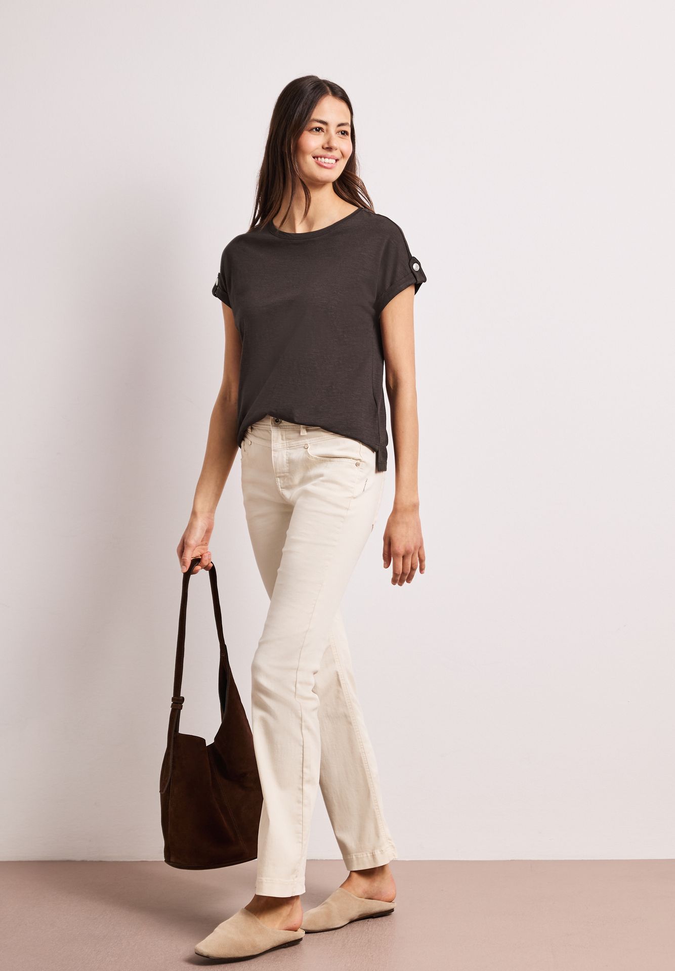 Street-One A325058 LTD QR basic shirt w.deco b espresso brown 2900162172059