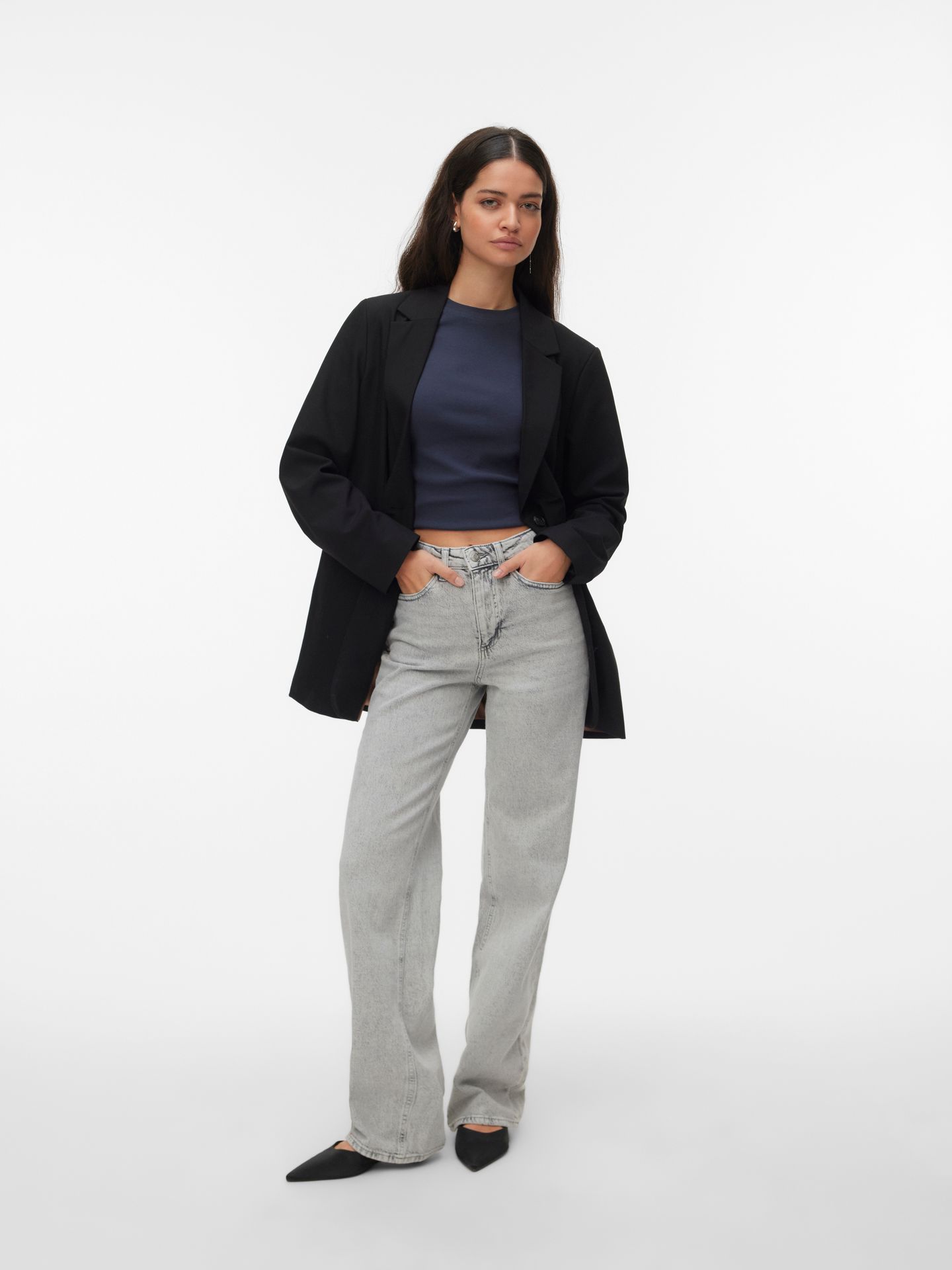 Vero Moda VMTESSA HR WIDE JEANS RA207 GA NOOS Light Grey Denim 2900162194020