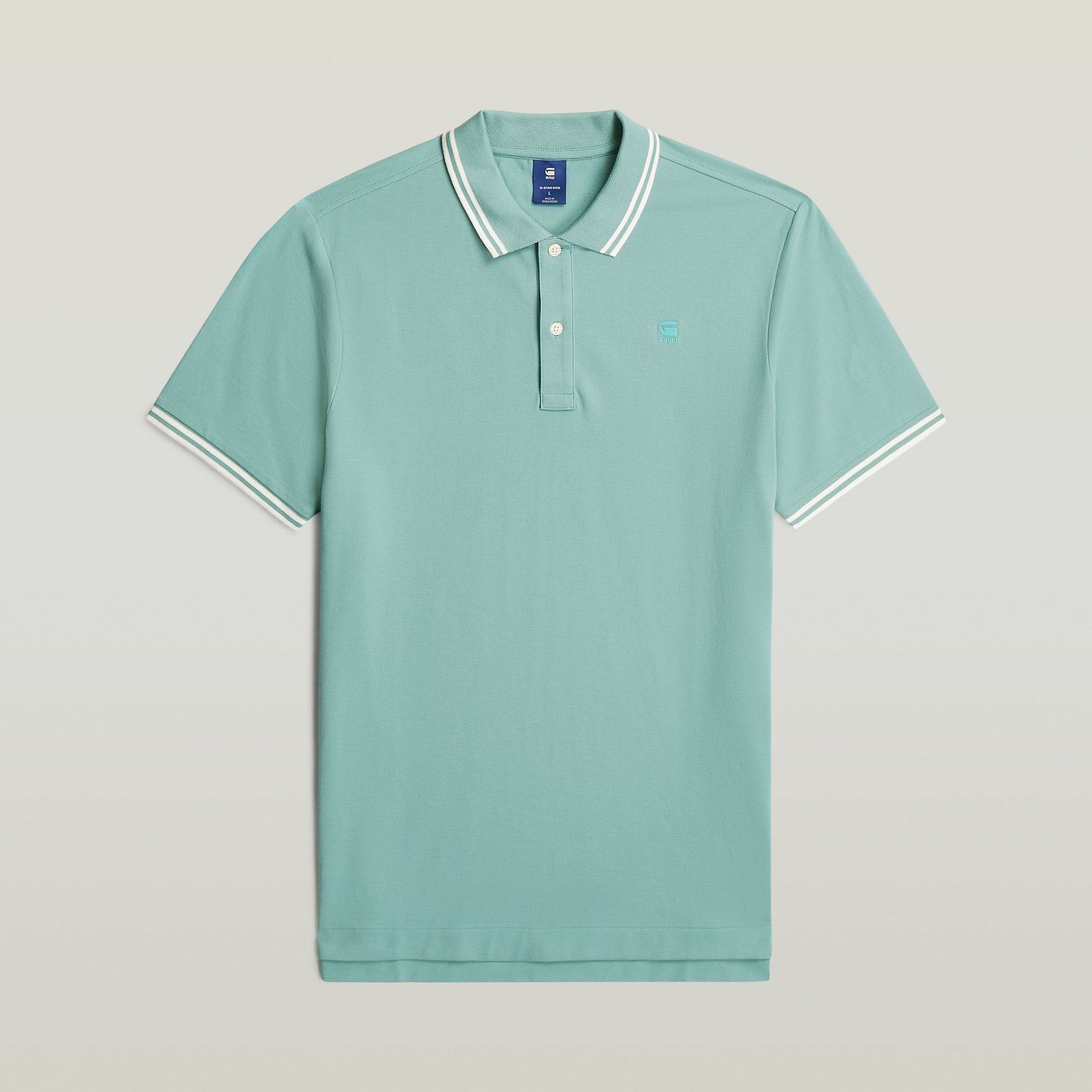 G-star Raw Dunda slim stripe polo s\s H868 mineral blue 00116235-EKA07001300000245