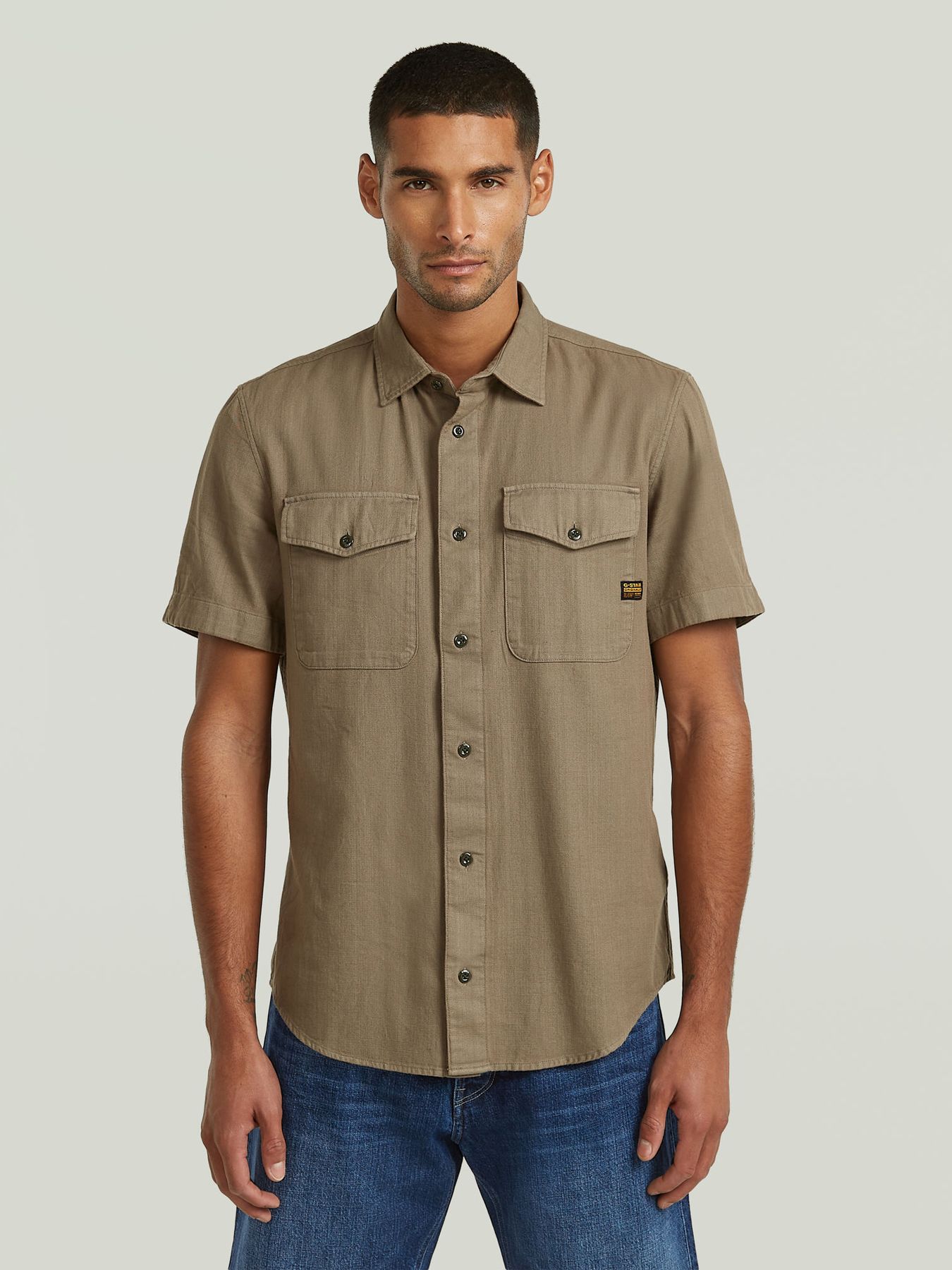 G-star Raw Marine Slim Shirt s\s C982 turf gd 00116239-EKA07001300000247