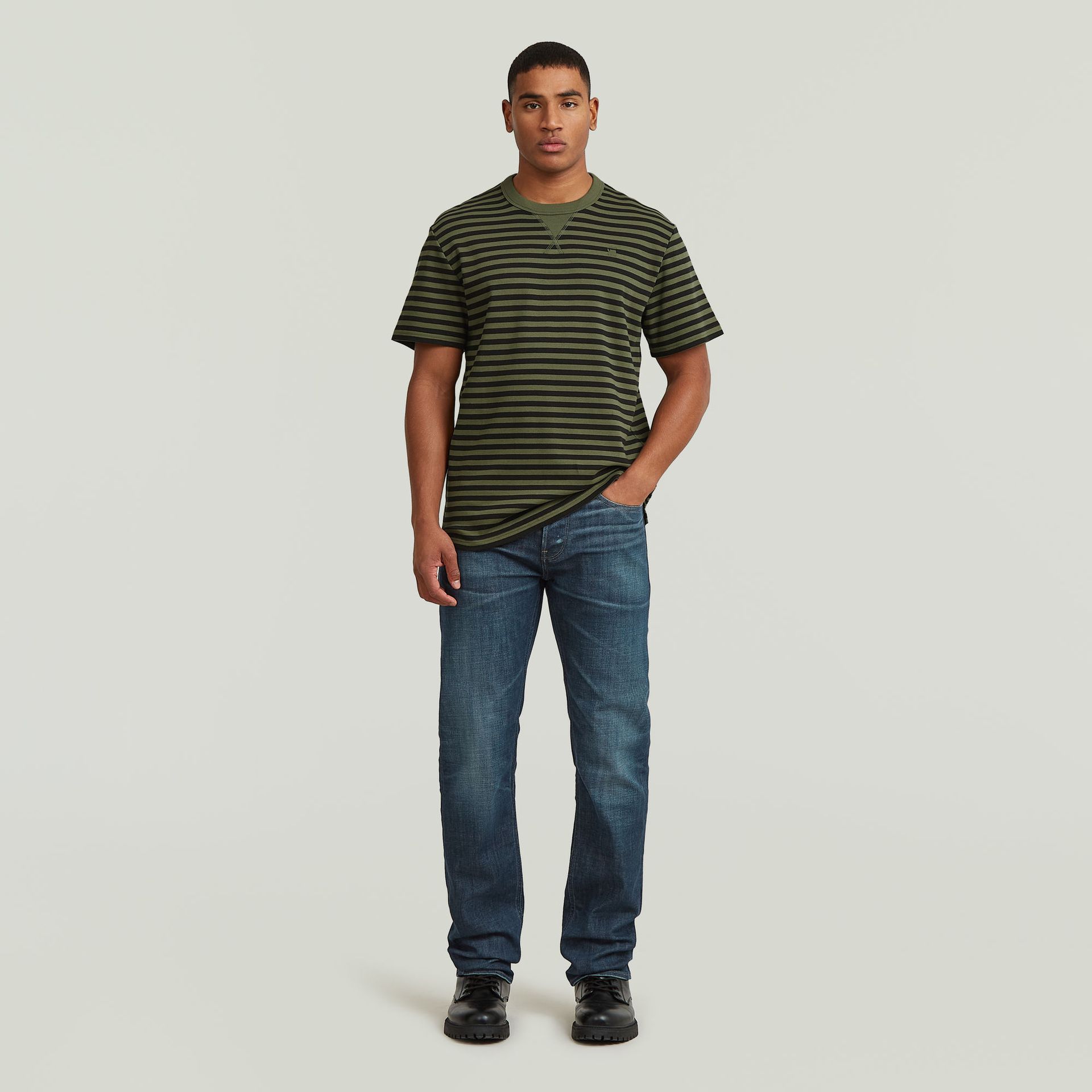 G-star Raw Nifous stripe r t J035 four leaf clover/dk black stripe 2900162236065
