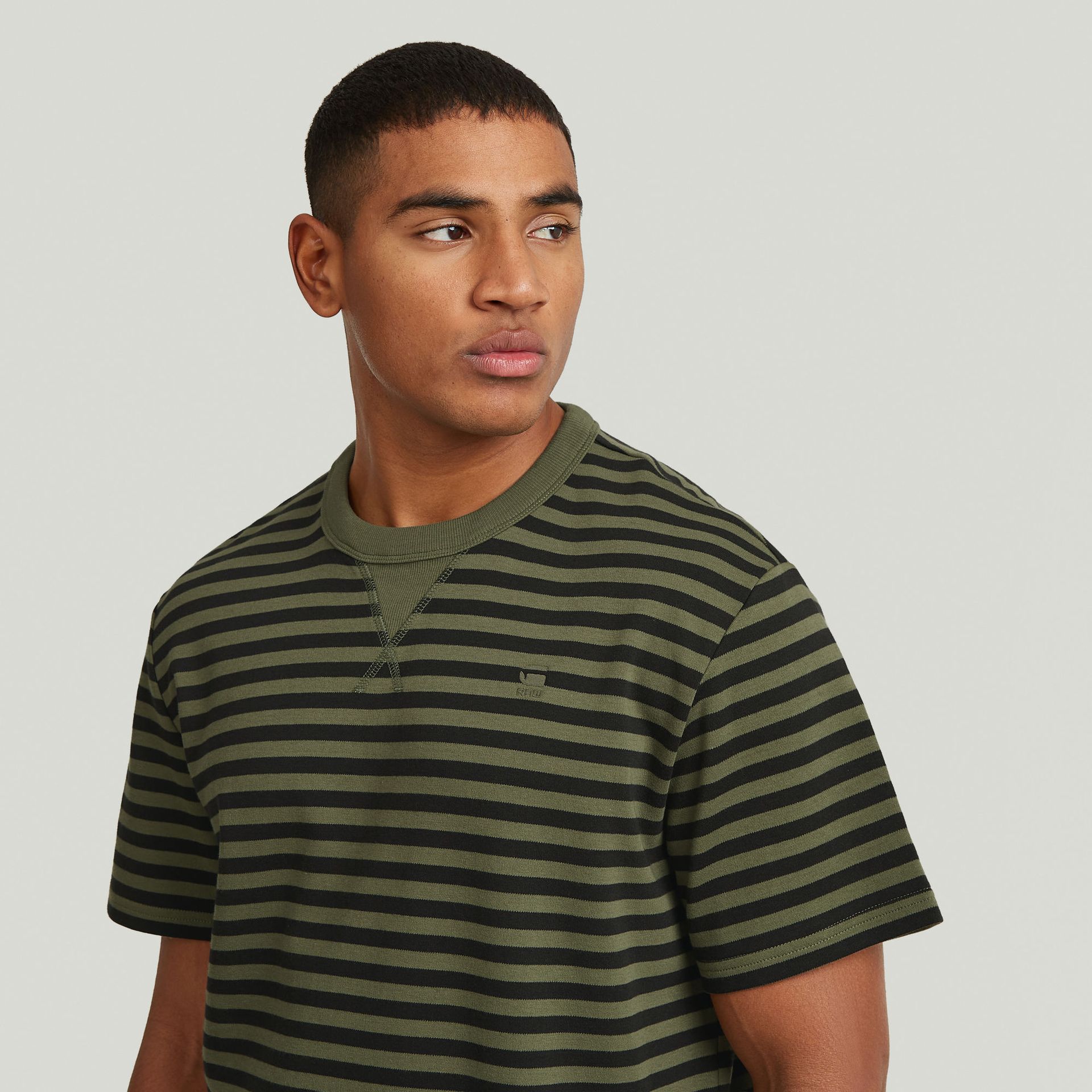 G-star Raw Nifous stripe r t J035 four leaf clover/dk black stripe 2900162236065