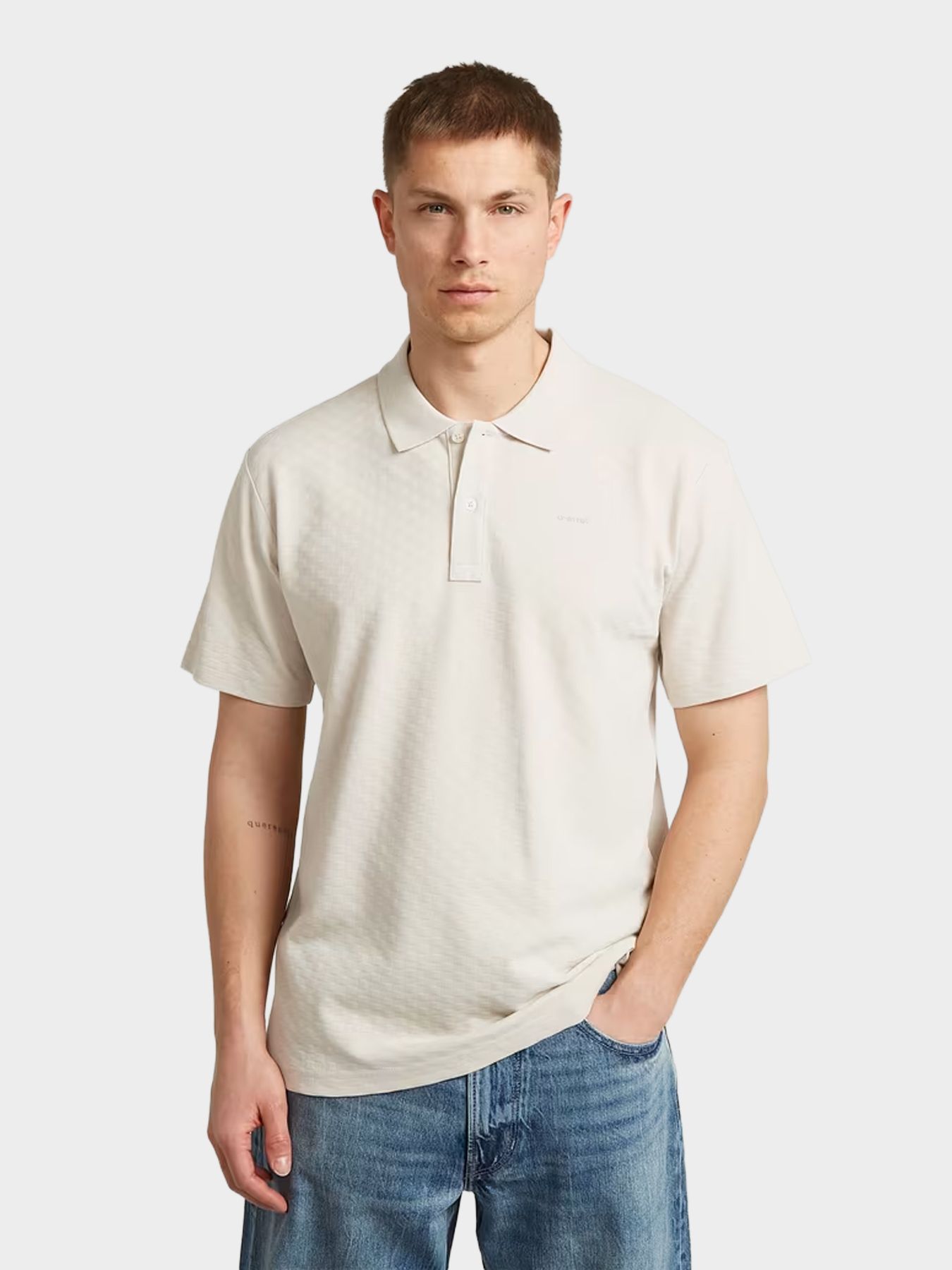G-star Raw Core regular jacquard polo s\s 1603 whitebait 00116245-EKA07001300000140