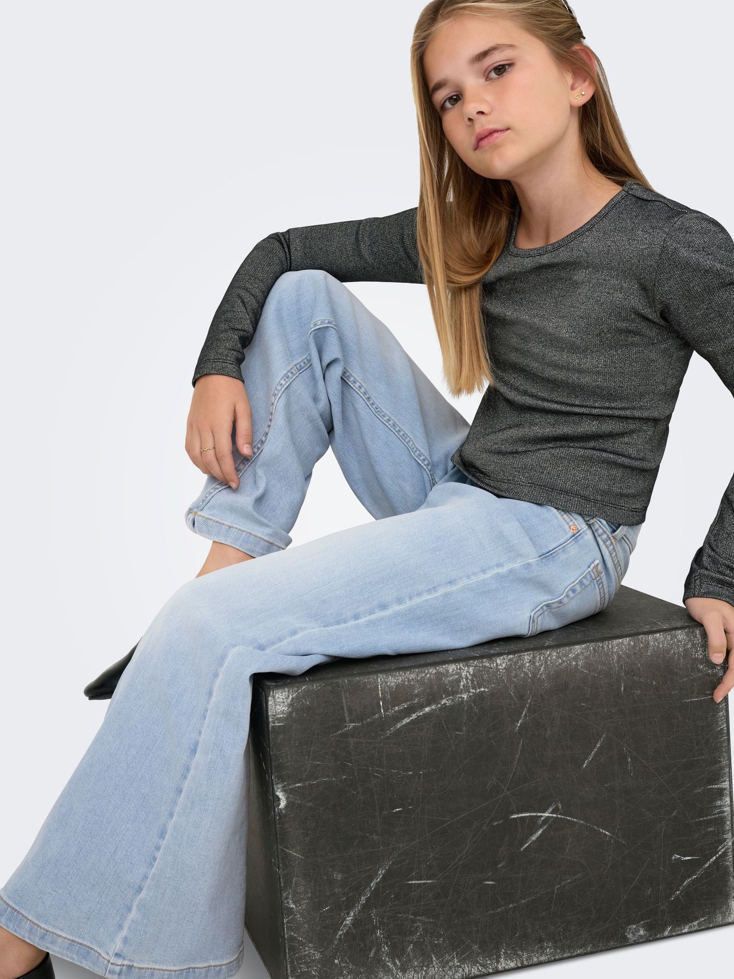 Kids Only KOGCALIFORNIA MW WIDE FLARED AKM217 Light Blue Denim 2900162261050