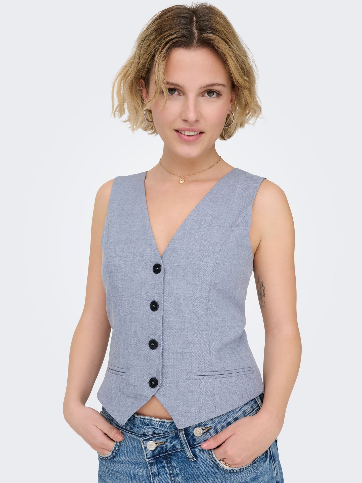 Only ONLLINDA S/L MEL FIT WAISTCOAT TLR Vintage Indigo/Blissful Blue 2900165250020