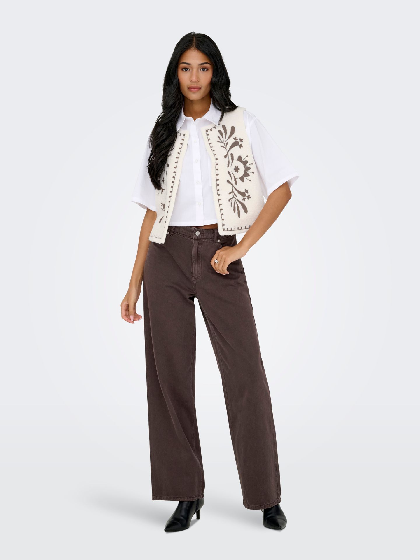 Only ONLCOCO TEDDY WAISTCOAT CC OTW Jet Stream/Walnut 2900162280020