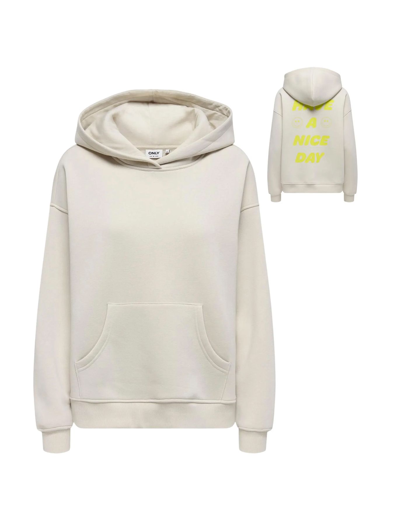 Only ONLKELLY L/S HOODIE CS SWT Pumice Stone/Coconut 2900162285025