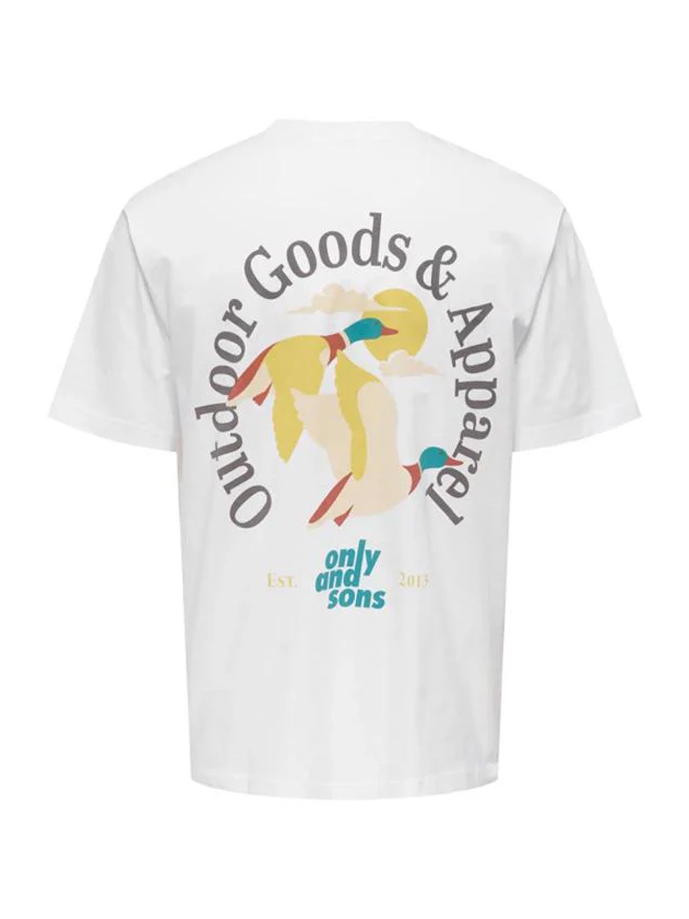 Only & Sons ONSBEC LIFE DUCK RLX SS TEE Bright White/NAVAL ACADEMY 2900162289030