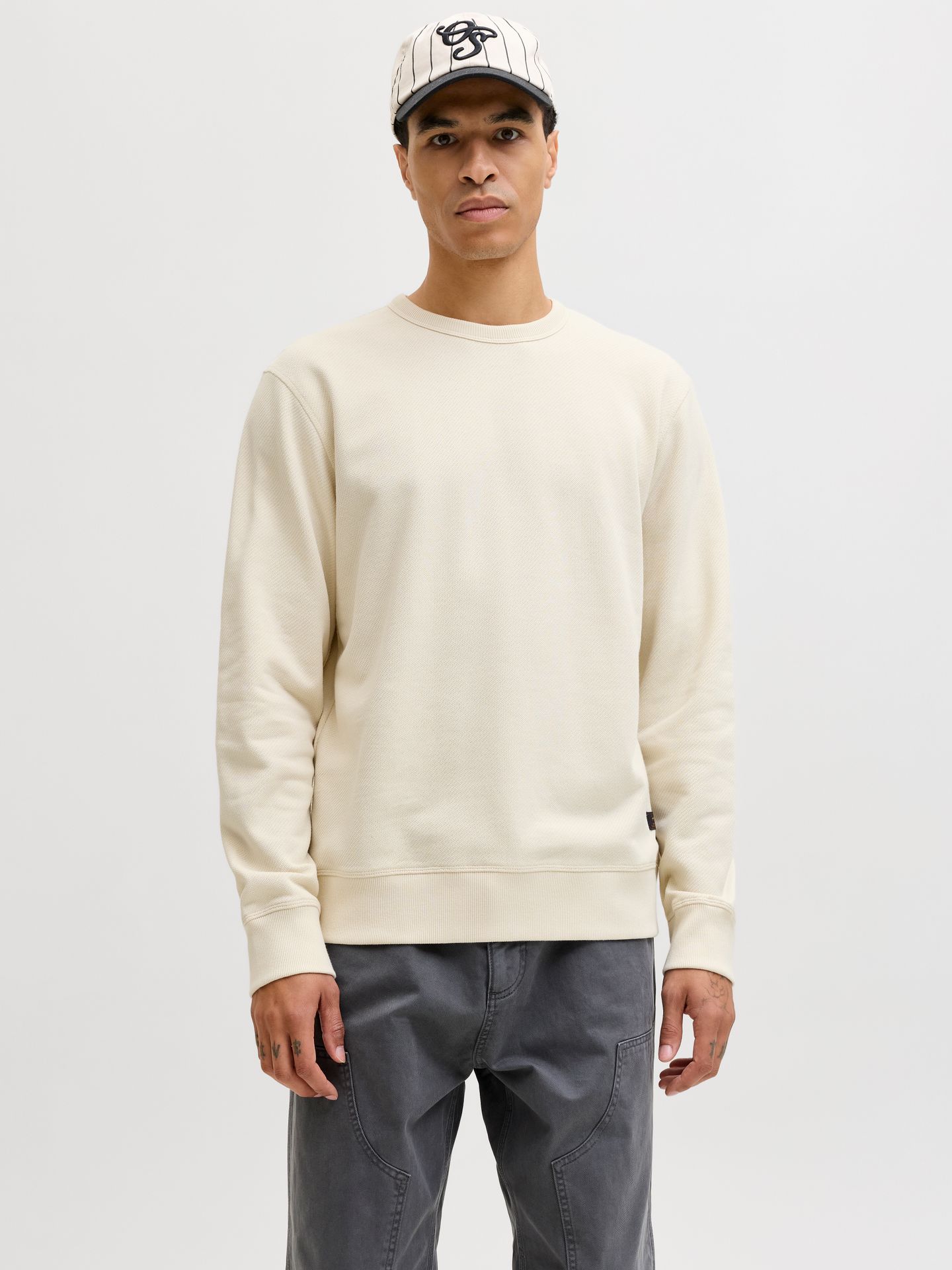 Jack & Jones JJEDOVER CLASSIC SWEAT CREW NECK SN Antique White 00116267-EKA26011400002487