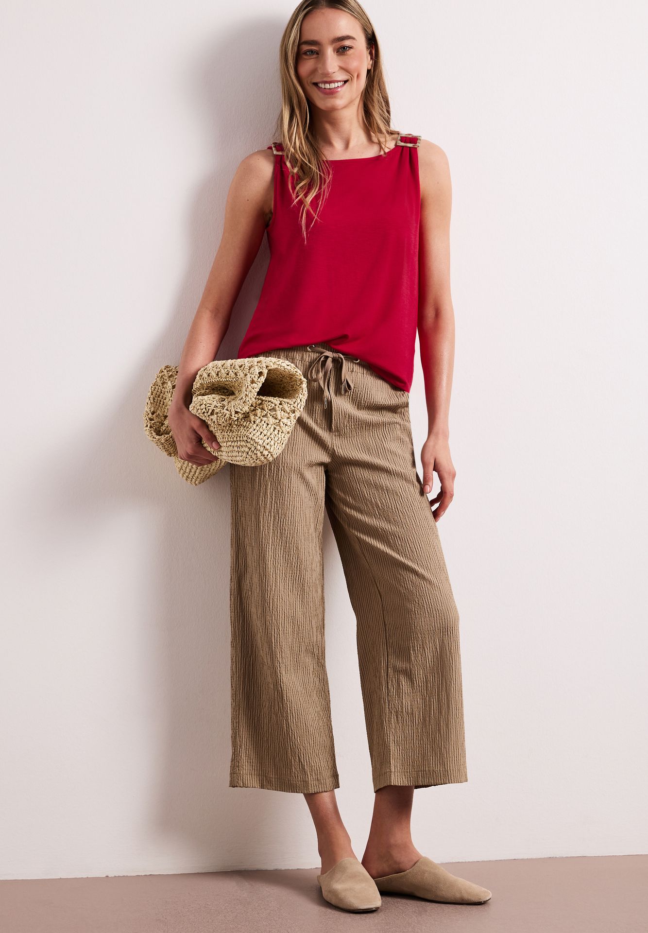 Street-One A325242 LTD QR slub jersey top w.sh salsa red 2900162362030