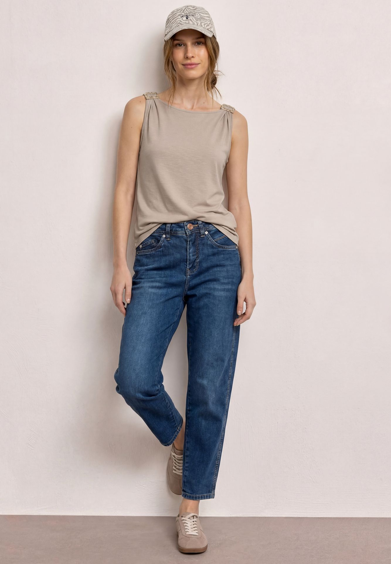 Street-One A325242 LTD QR slub jersey top w.sh clay sand 2900162363044