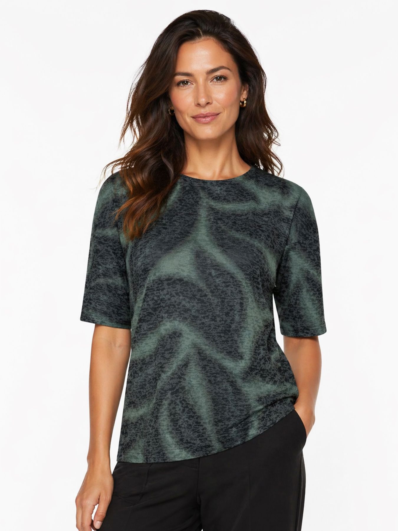 Street-One A325277 LTD QR printed burn dessin deep bound green 00116309-EKA19000200000971