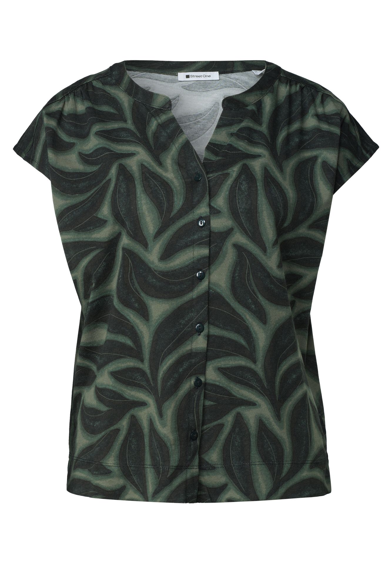 Street-One A325315 LTD QR printed shirt w.butt deep bound green 00116312-EKA19000200000971