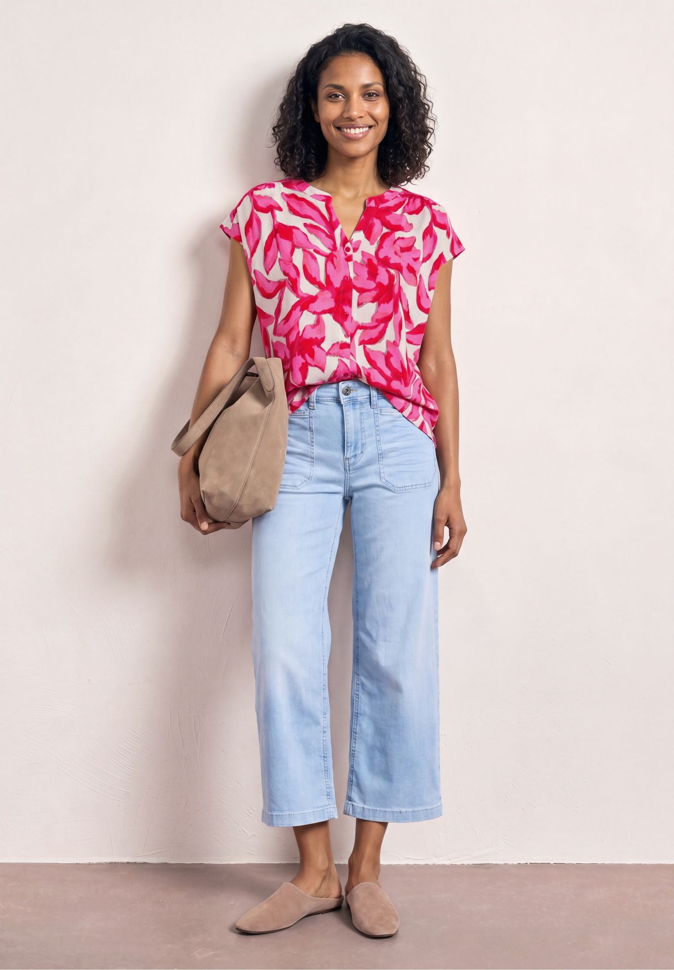 Street-One A325315 LTD QR printed shirt w.butt off white 2900162385046