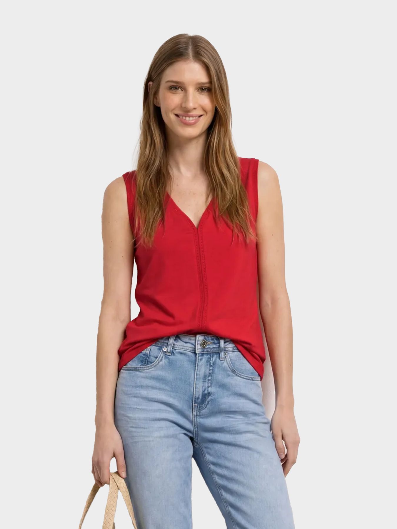 Street-One A325244 jersey top w.crochet tape salsa red 2900162446051