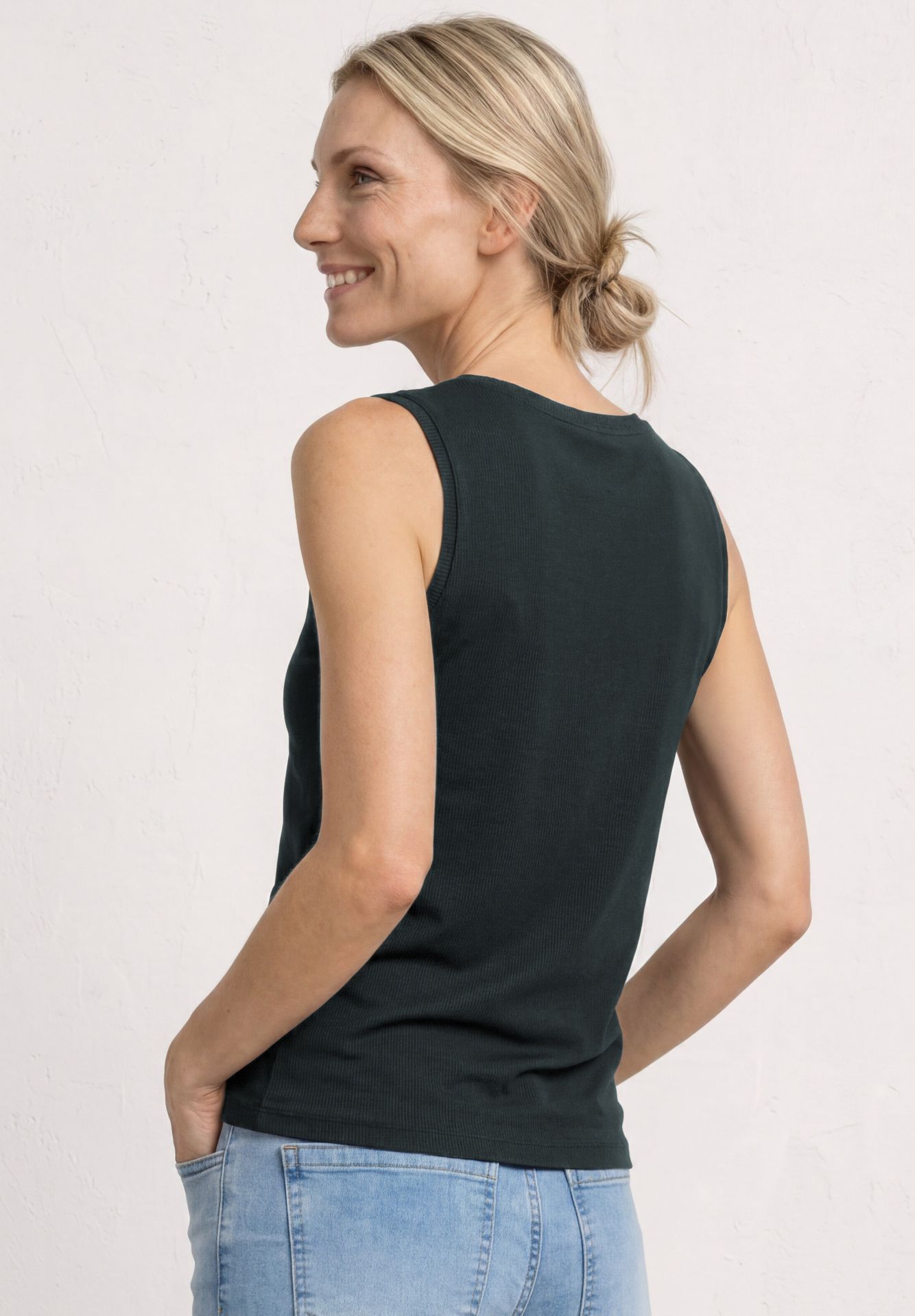 Street-One A325244 jersey top w.crochet tape deep bound green 2900162447065