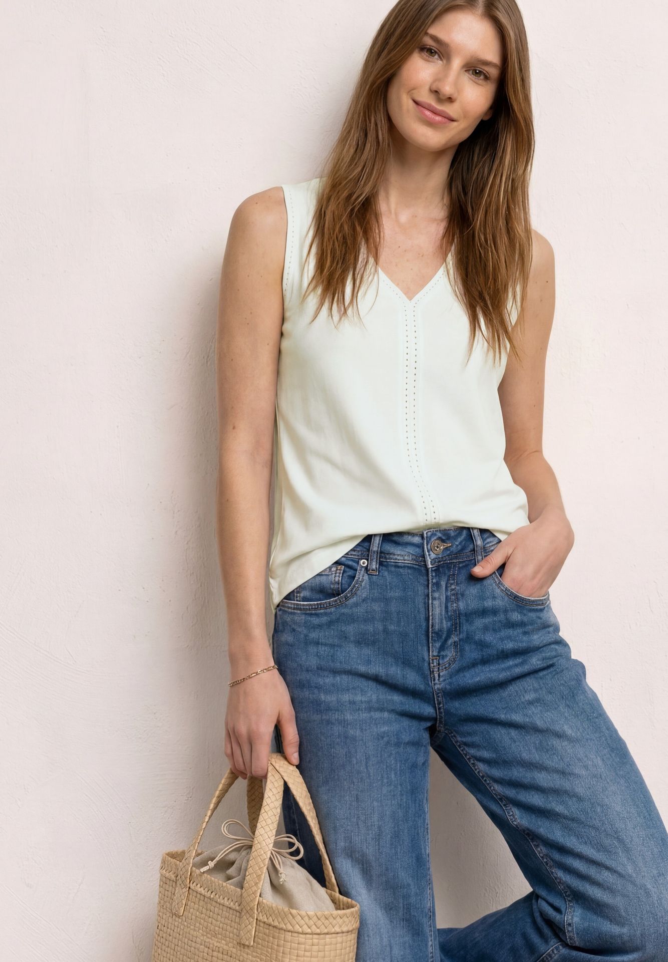 Street-One A325244 jersey top w.crochet tape off white 2900162445047