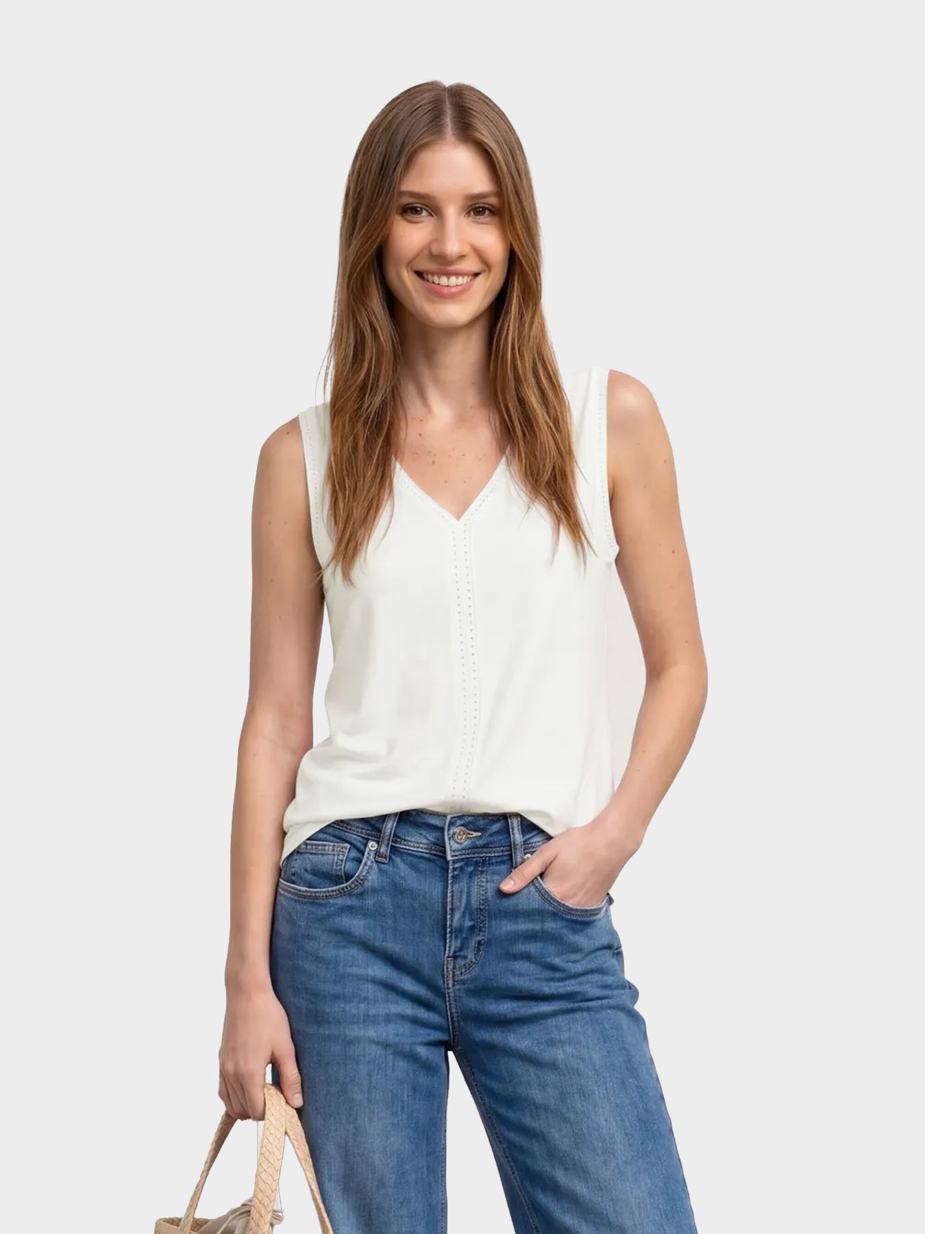 Street-One A325244 jersey top w.crochet tape off white 2900162445047