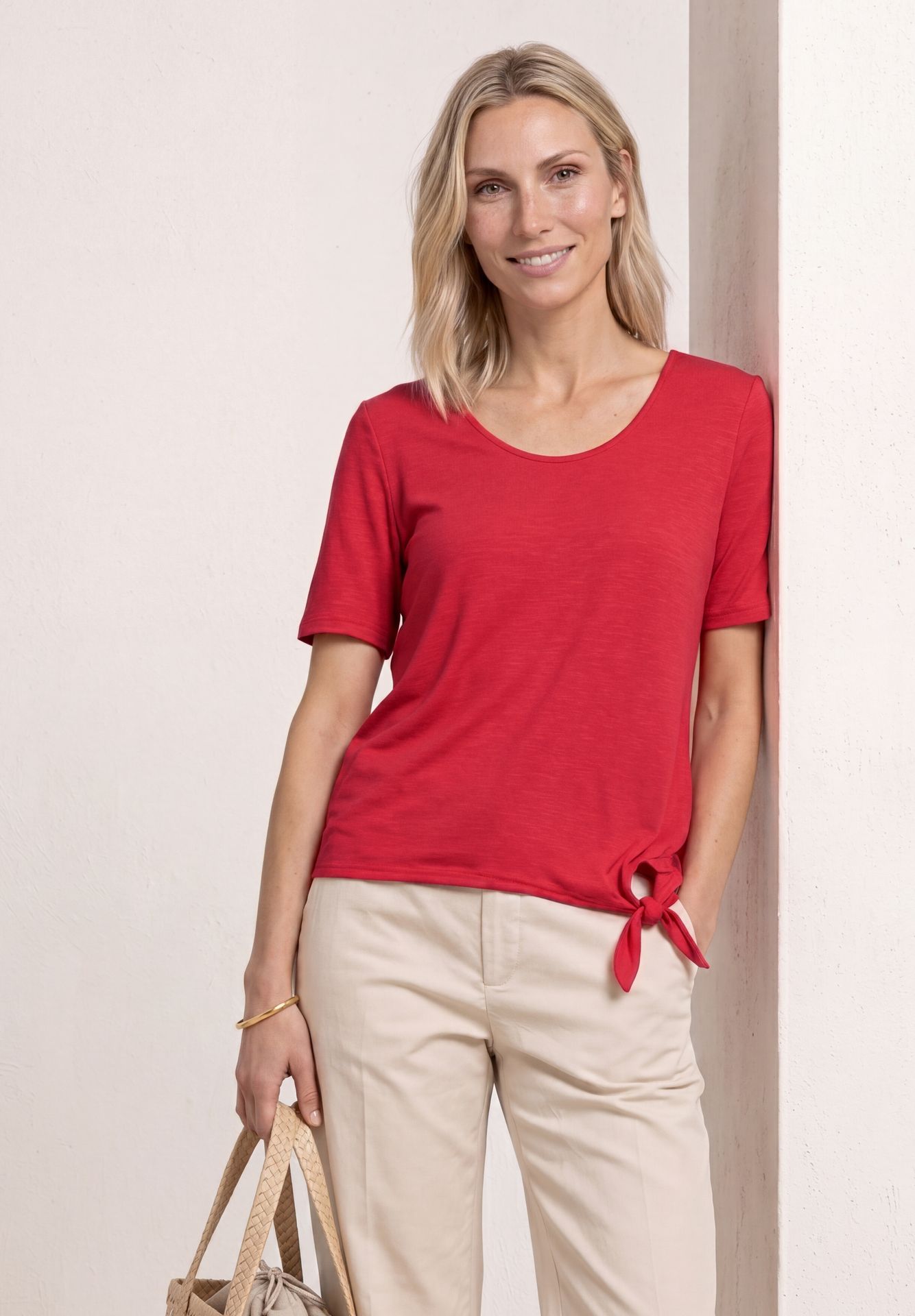Street-One A325250 jersey shirt w.knot salsa red 2900162456050