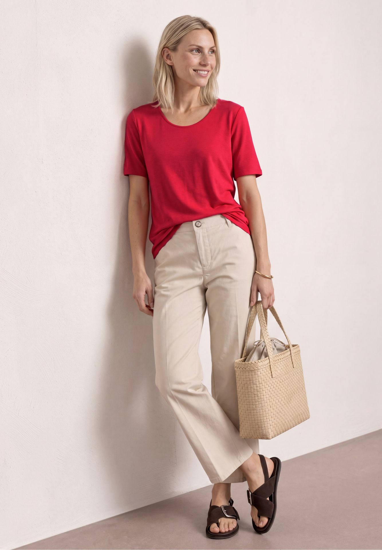 Street-One A325250 jersey shirt w.knot salsa red 2900162456050