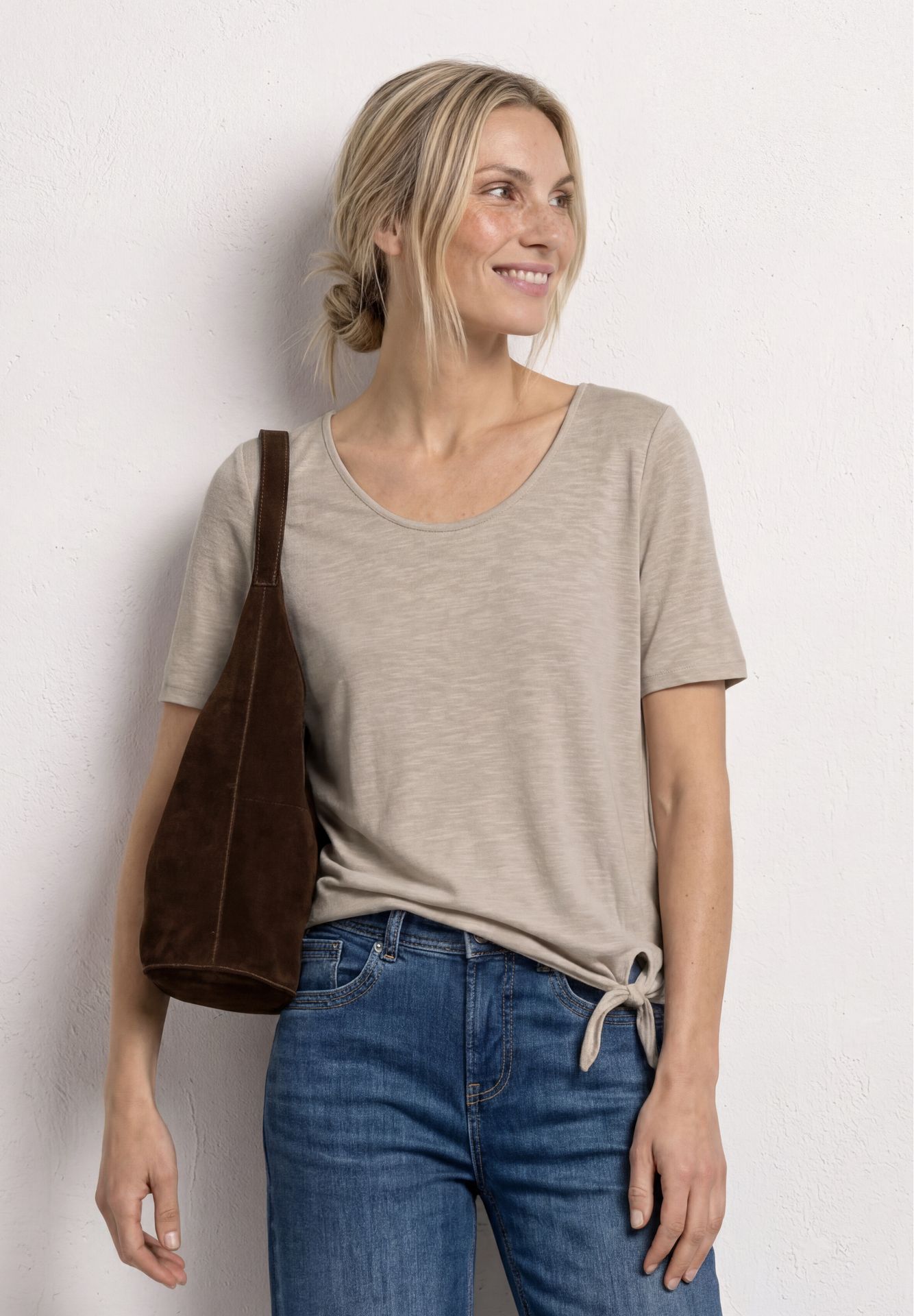 Street-One A325250 jersey shirt w.knot clay sand 2900162457026