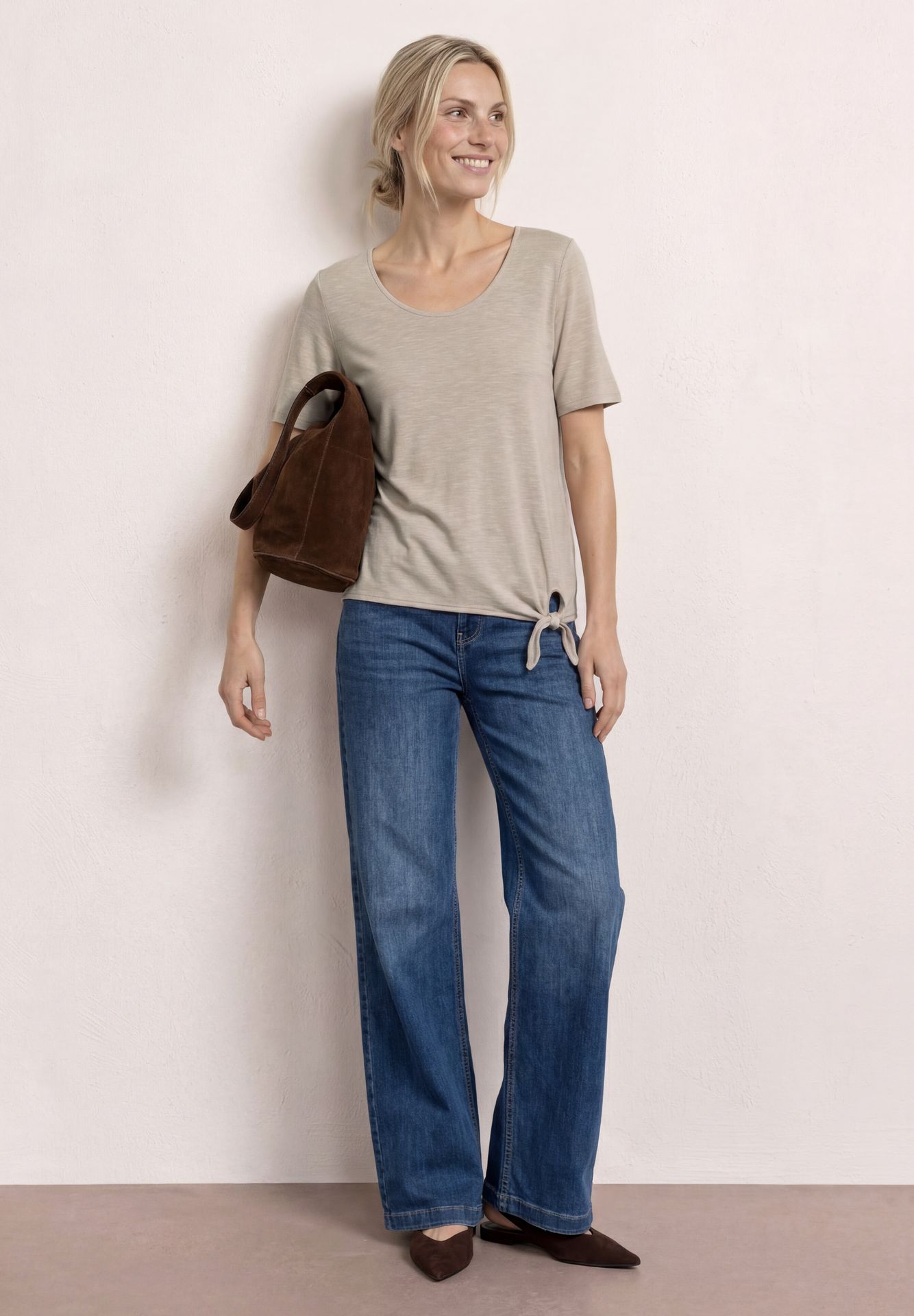 Street-One A325250 jersey shirt w.knot clay sand 2900162457026