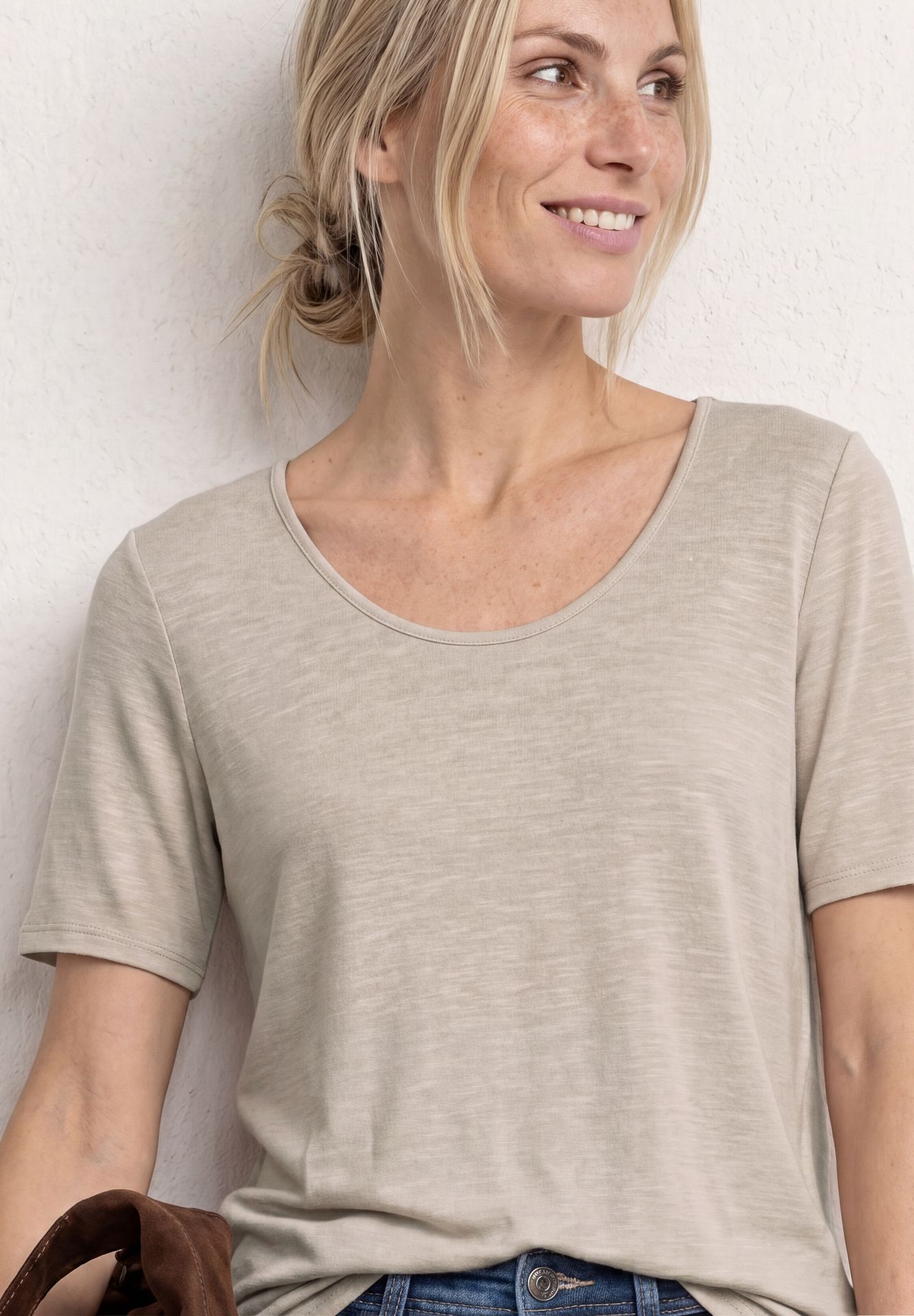 Street-One A325250 jersey shirt w.knot clay sand 2900162457026