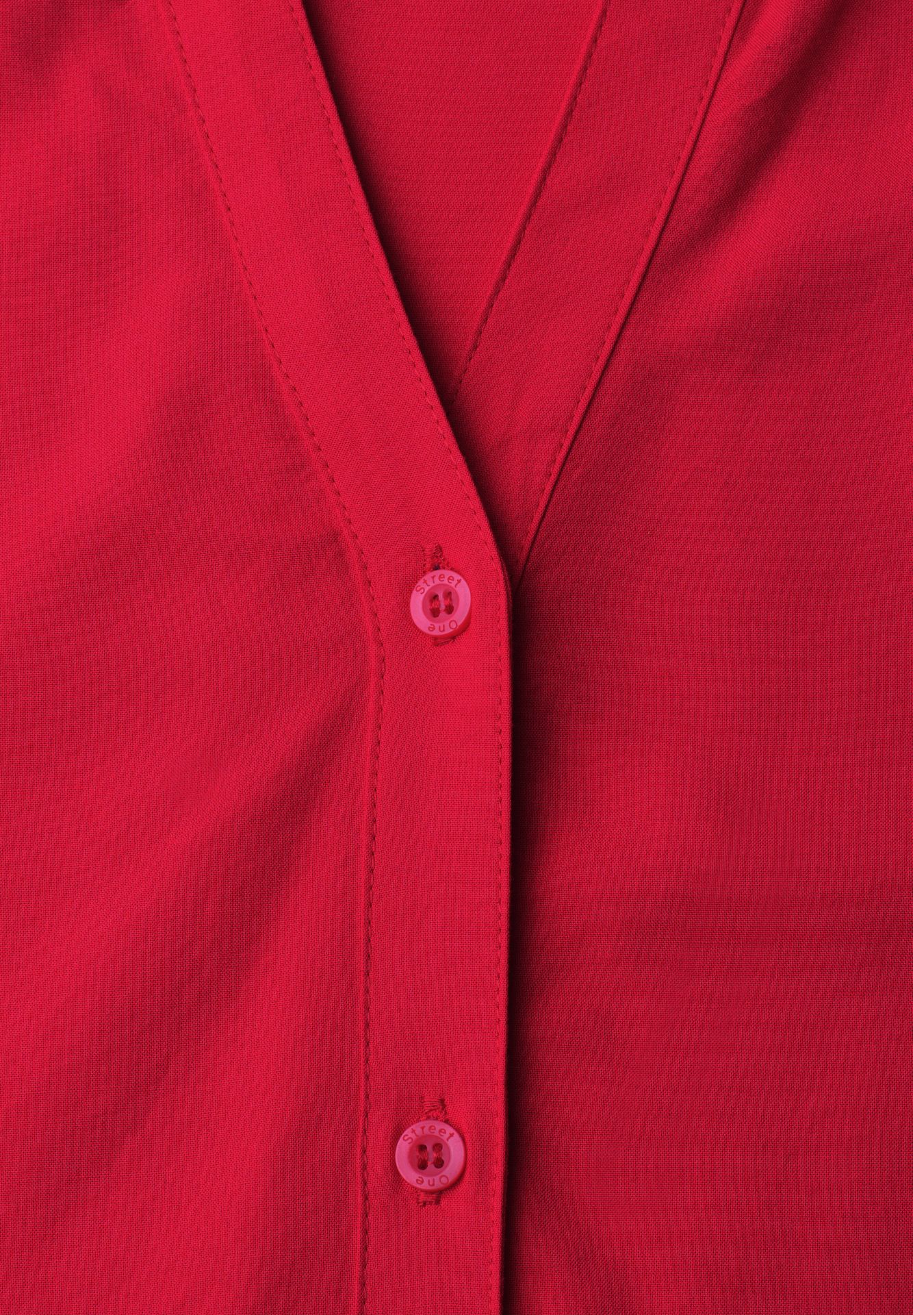 Street-One A346642 Buttoned splitneck blouse U salsa red 2900162509022
