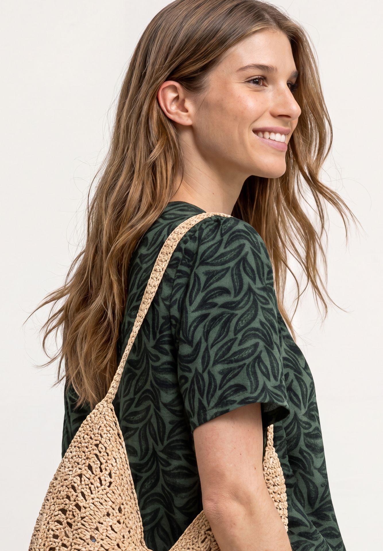Street-One A346645 Buttoned splitneck blouse A deep bound green 2900162512039
