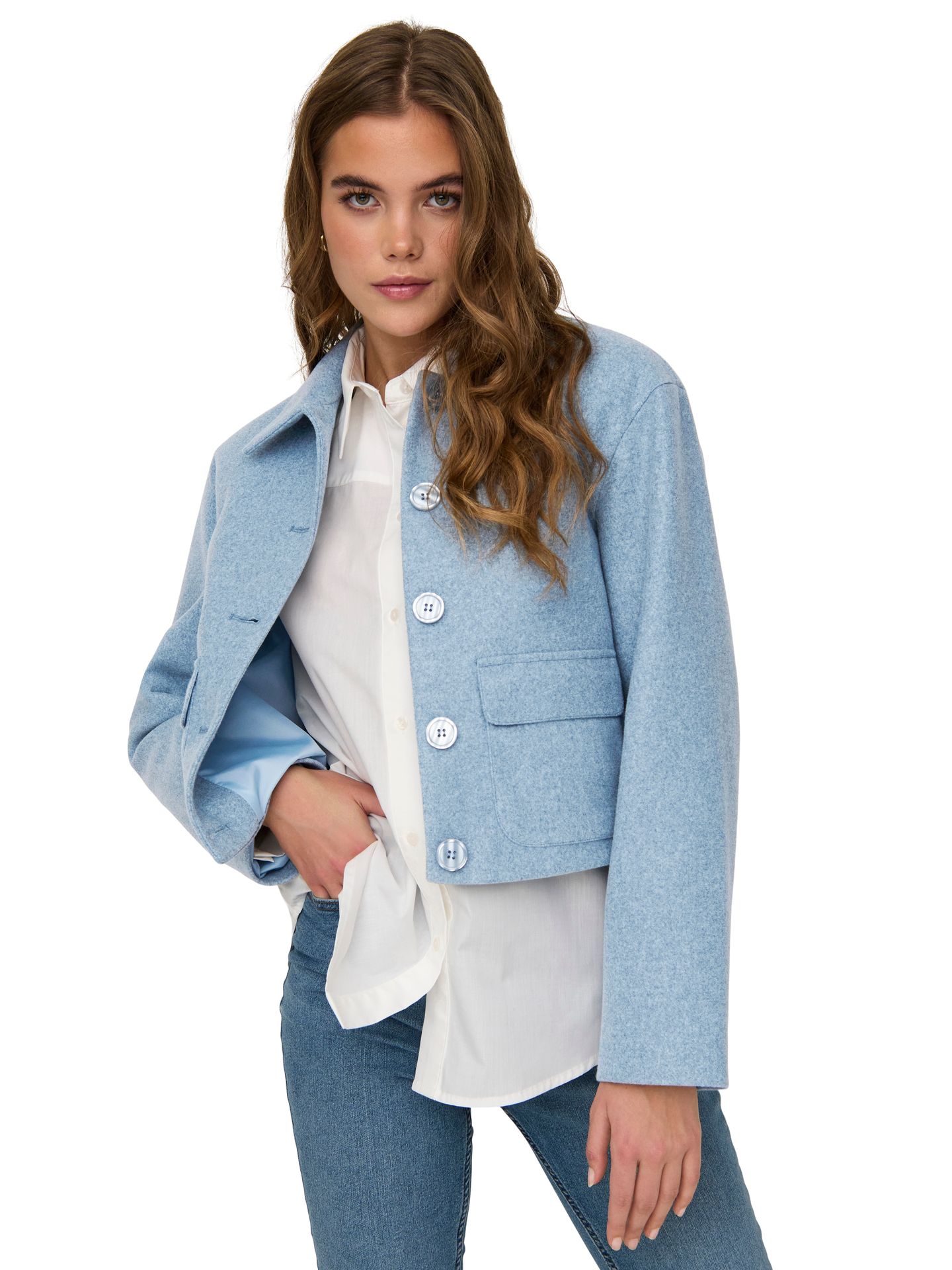 JDY JDYCALLIE LIFE SHORT JACKET OTW HAB Cashmere Blue/Melange 2900162589055