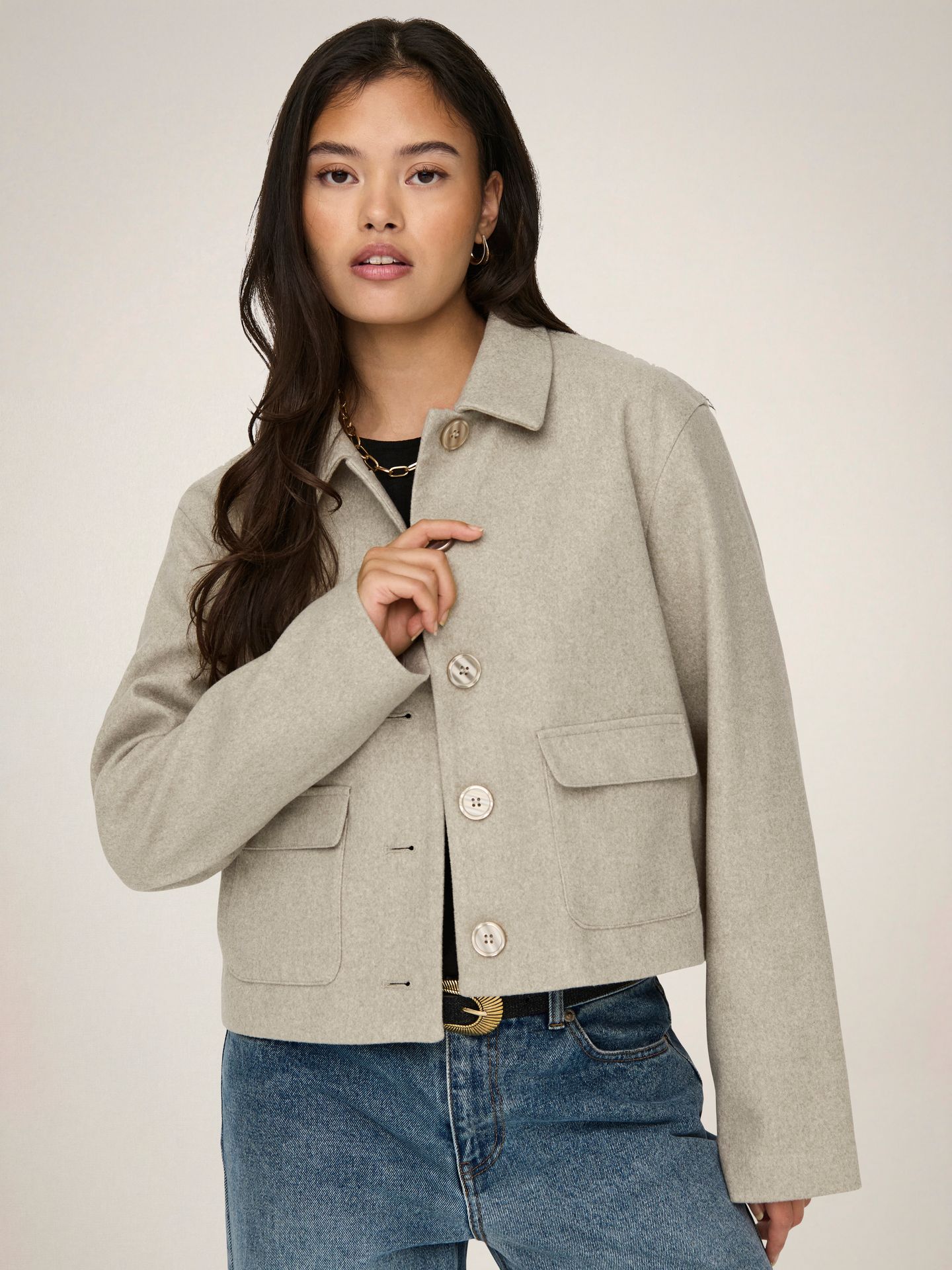 Only JDYCALLIE LIFE SHORT JACKET OTW HAB Incense/Melangé 2900162590013