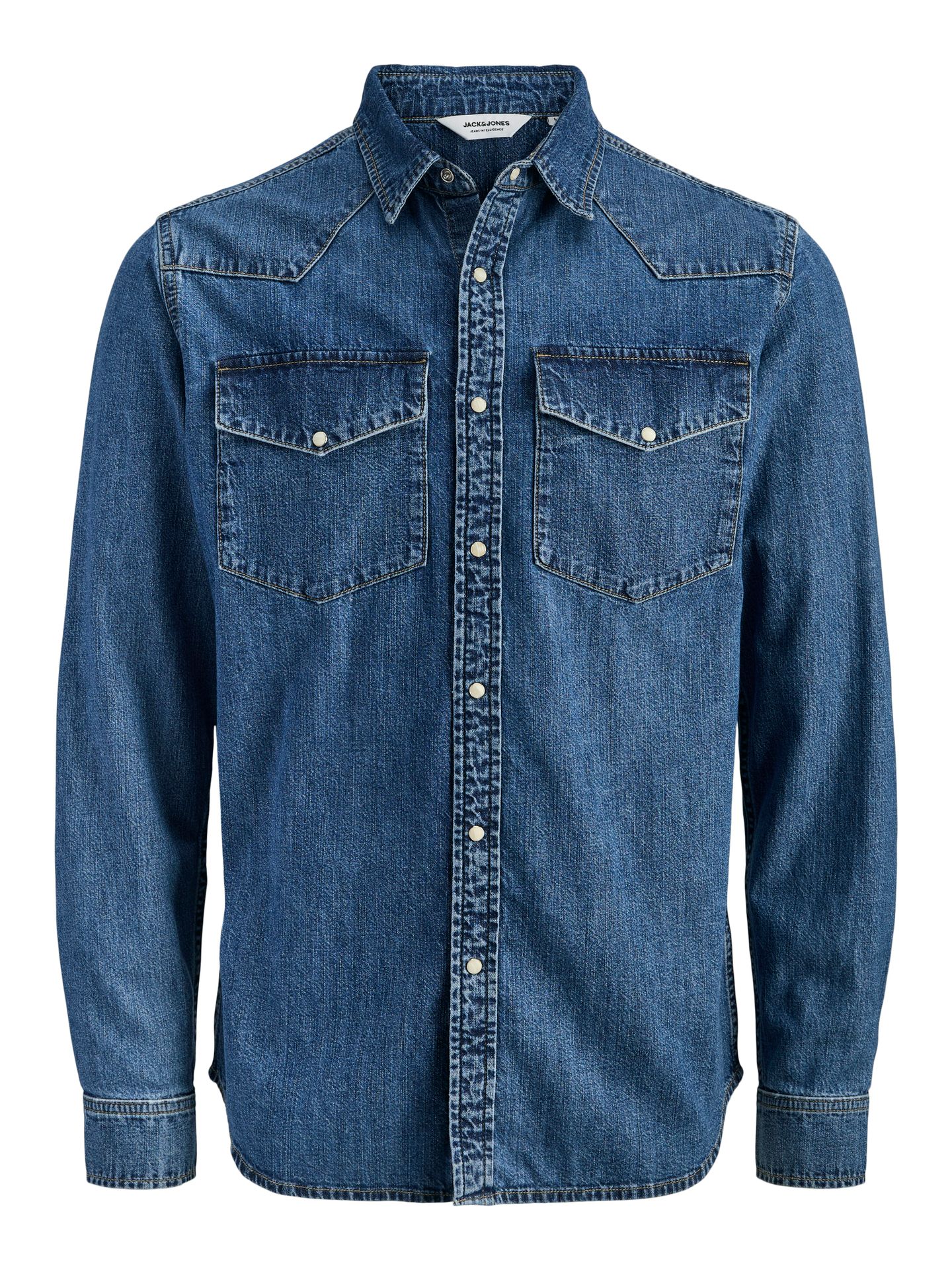 Jack & Jones JJEWESTERN JJSHIRT AT 187 NOOS Blue Denim/MID BLUE 00116430-EKA26011400003230